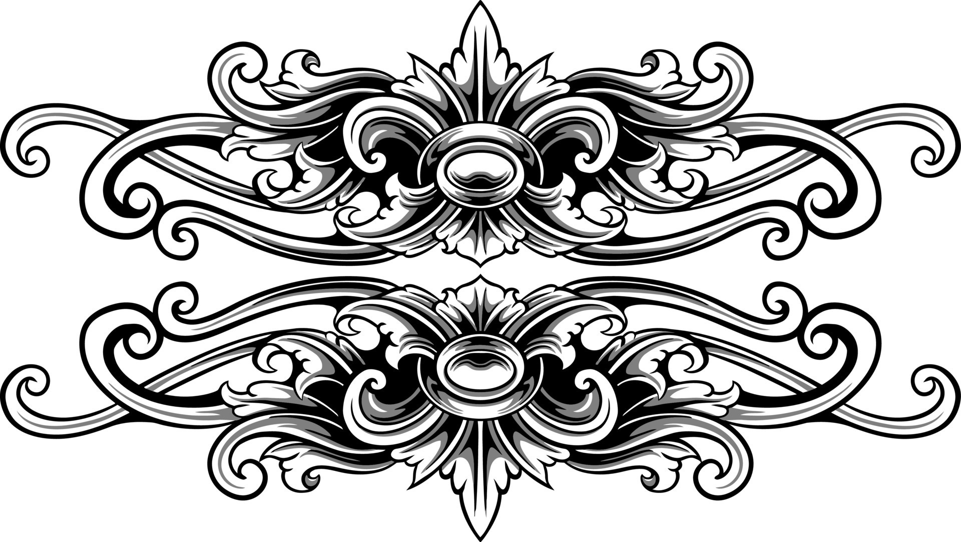 Line art of beautiful carved decorative ornament 22134941 Vector Art at