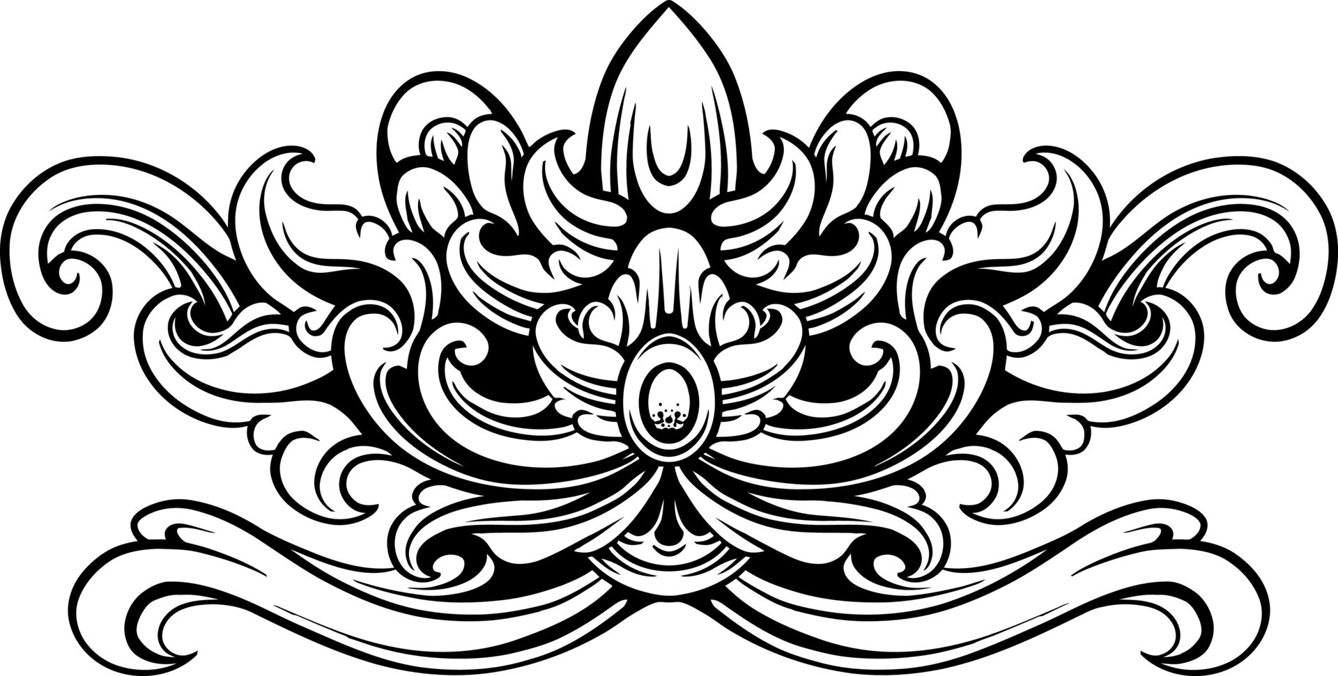 Line art of beautiful carved decorative ornament 22134944 Vector Art at