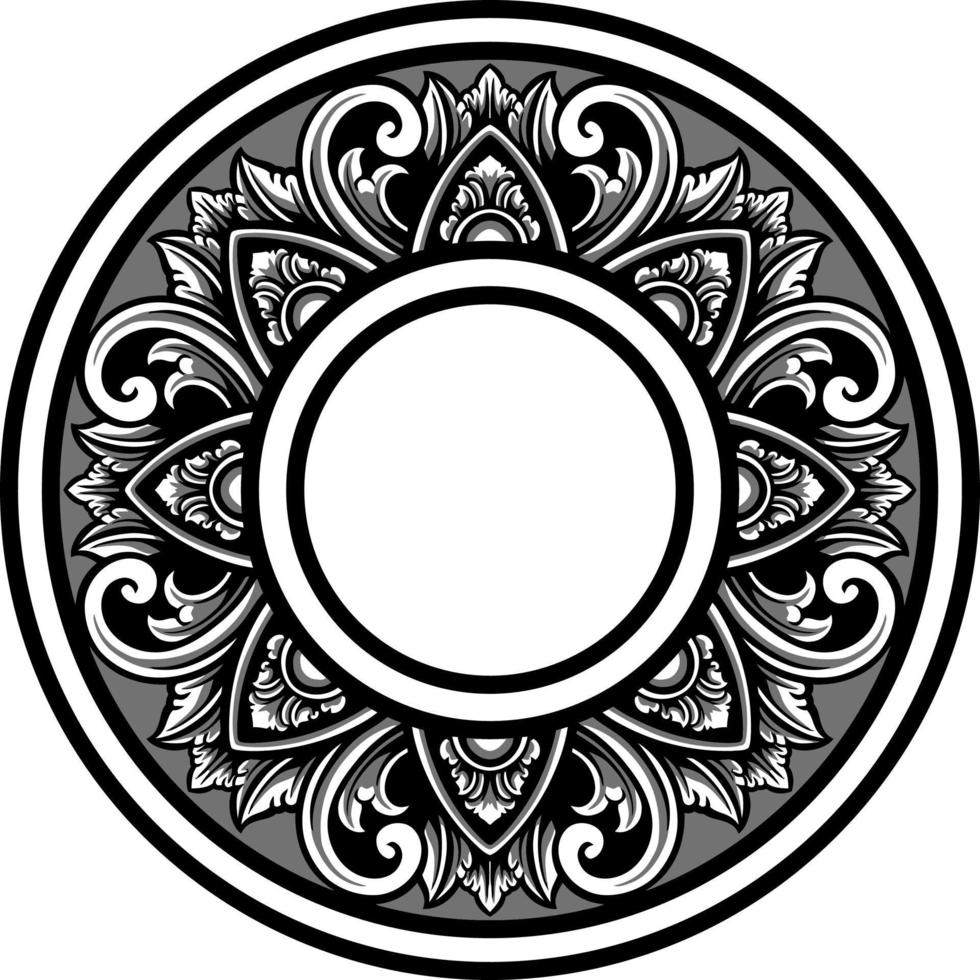 Line art of beautiful carved decorative ornament vector