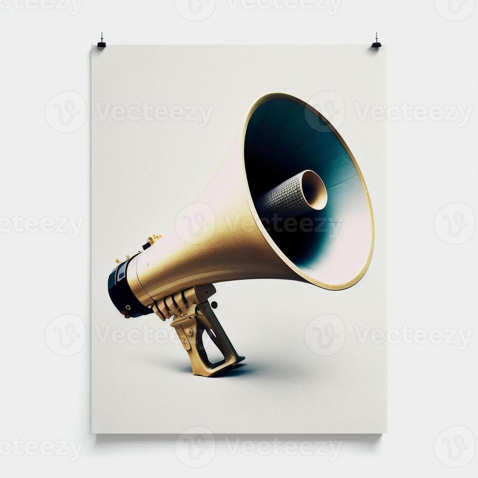 Colorful megaphone illustration, background. photo