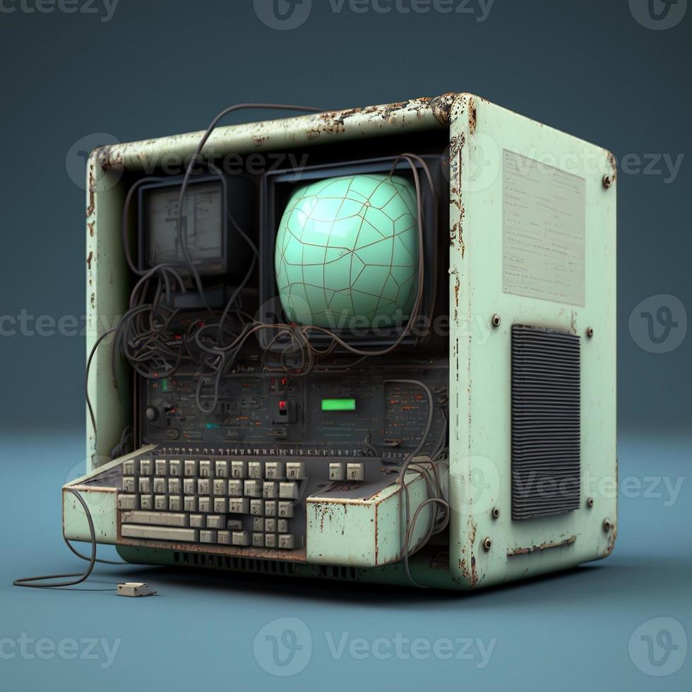 Old computer illustration. AI photo