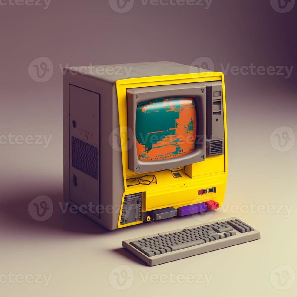 Old computer illustration. AI photo