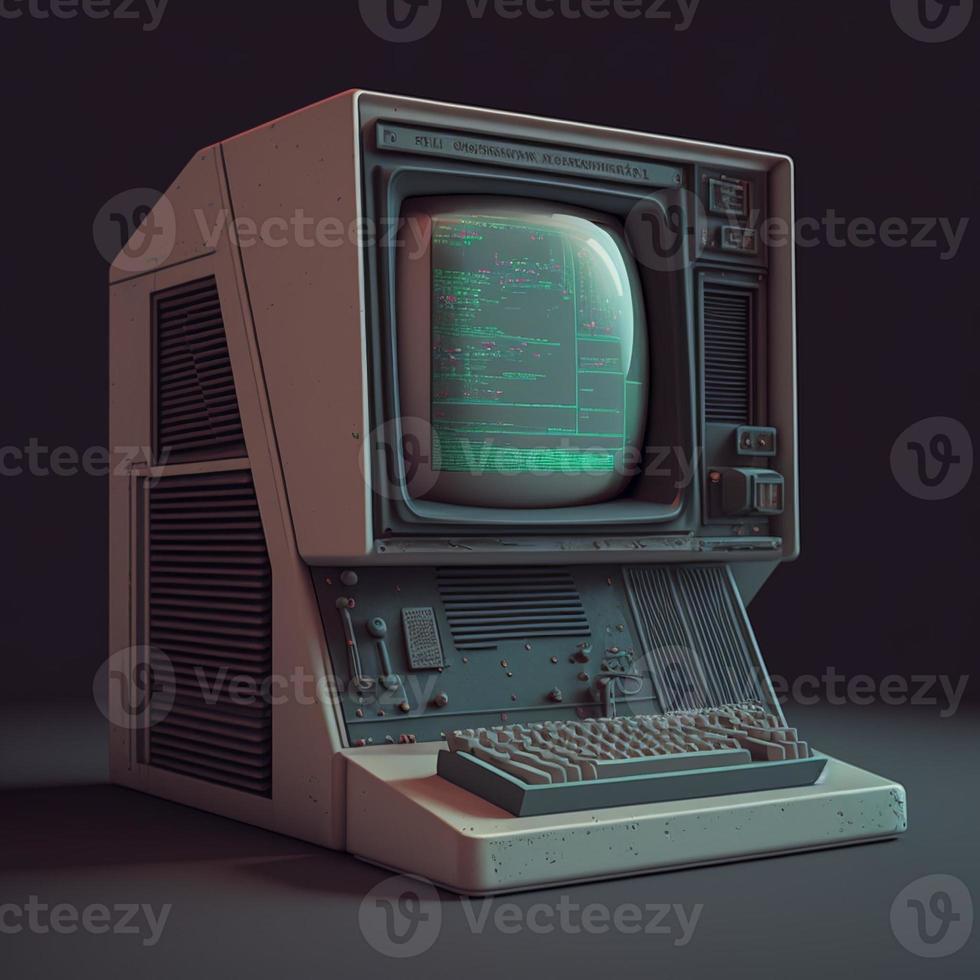 Old computer illustration. AI photo