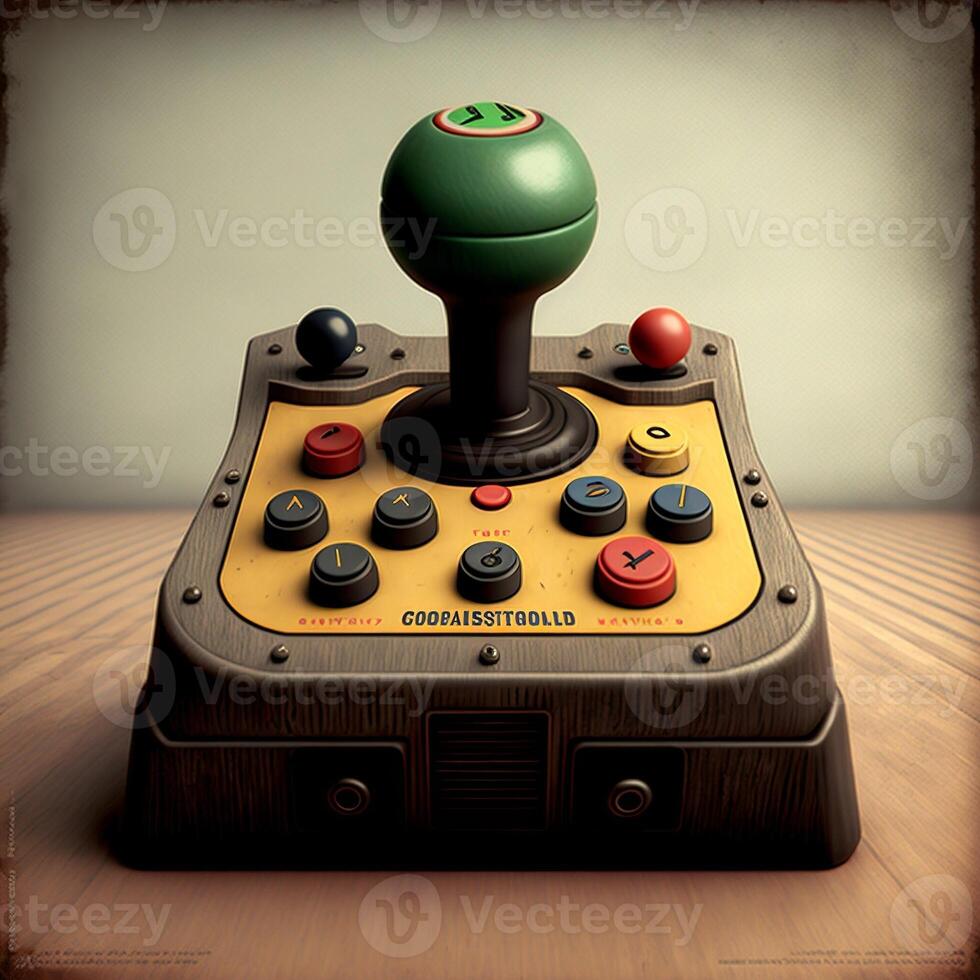 Old joystick illustration for games with background. photo