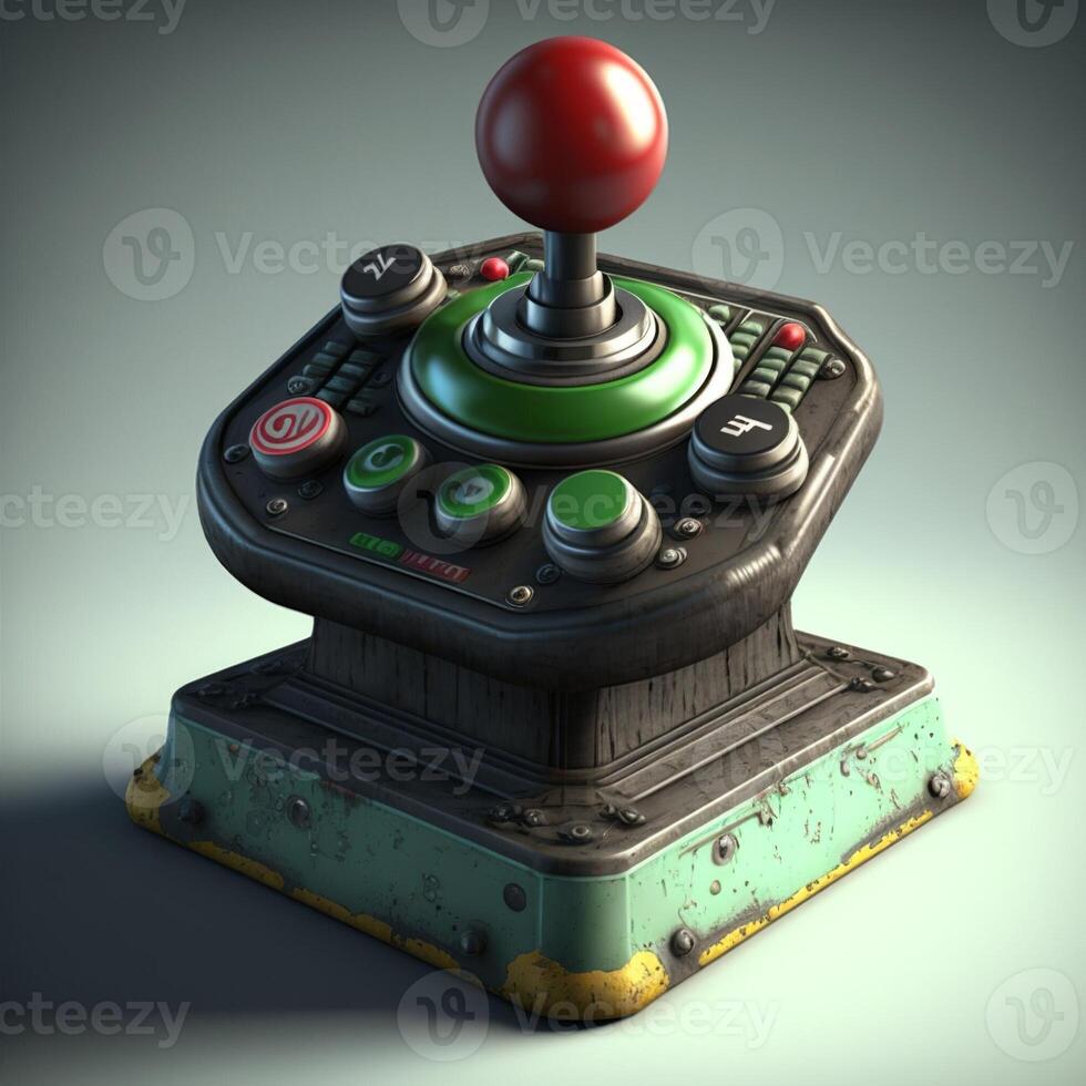 Old joystick illustration for games with background. photo