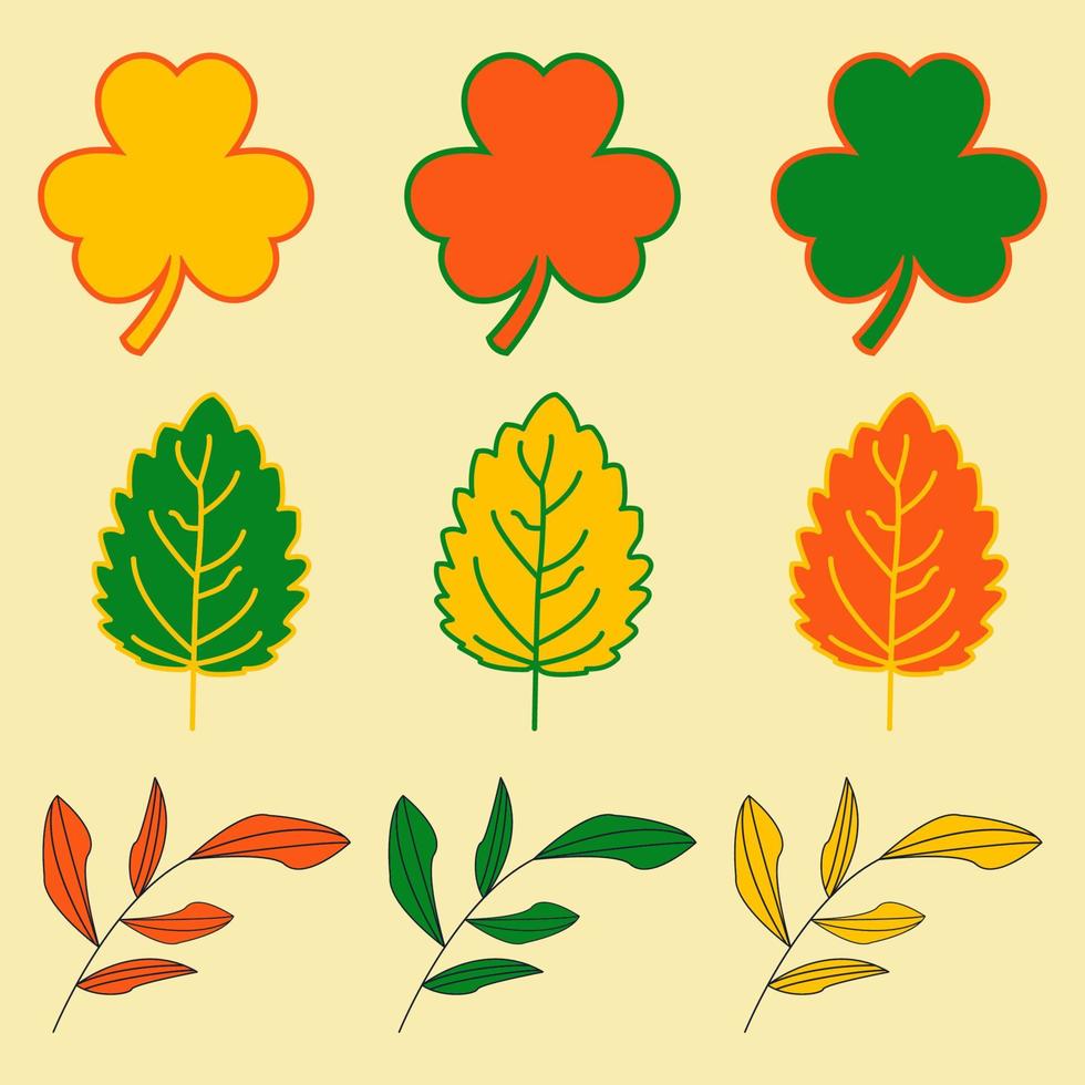 Vector illustration leaf icons set