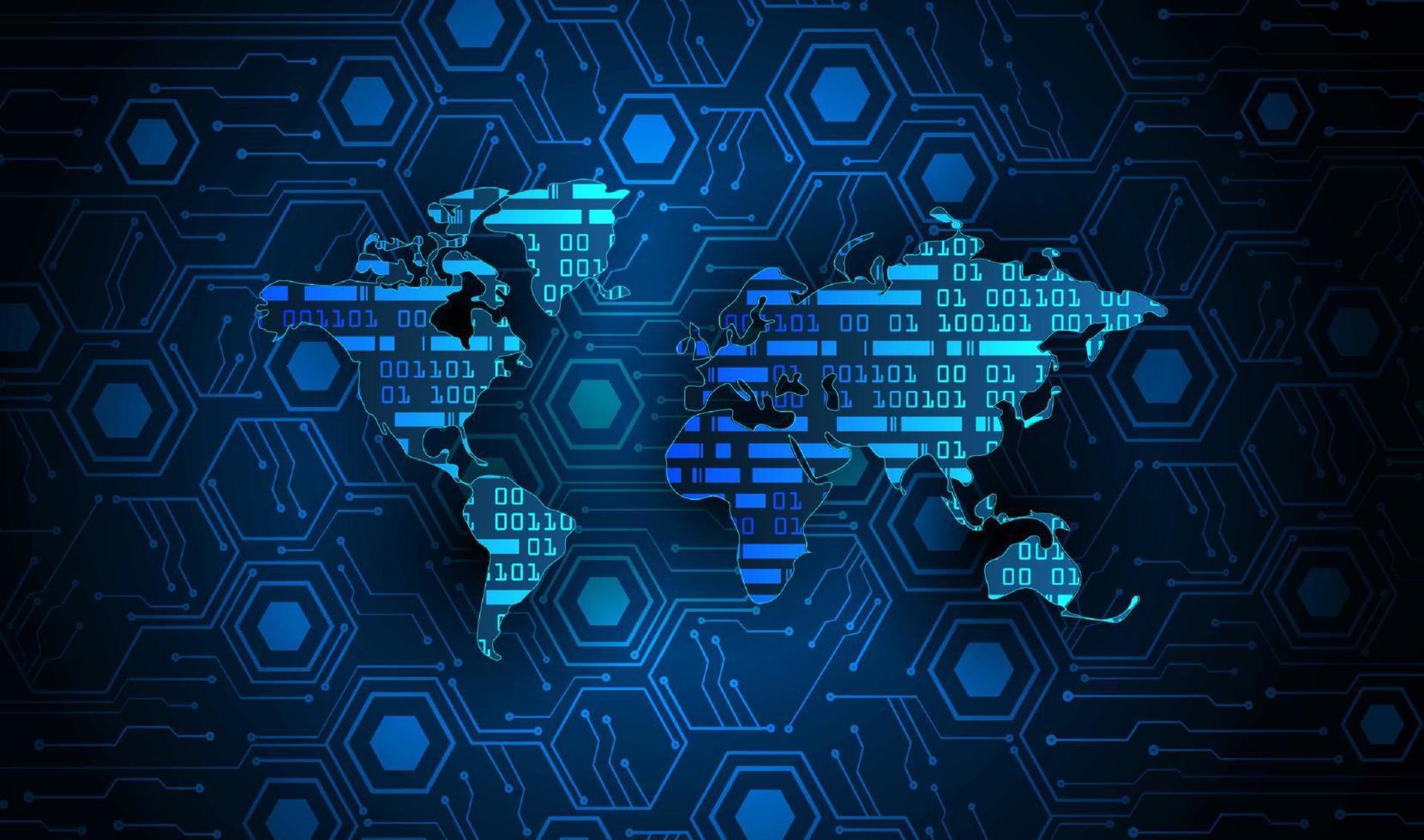 holograma de mapa del mundo moderno sobre fondo de tecnología vector