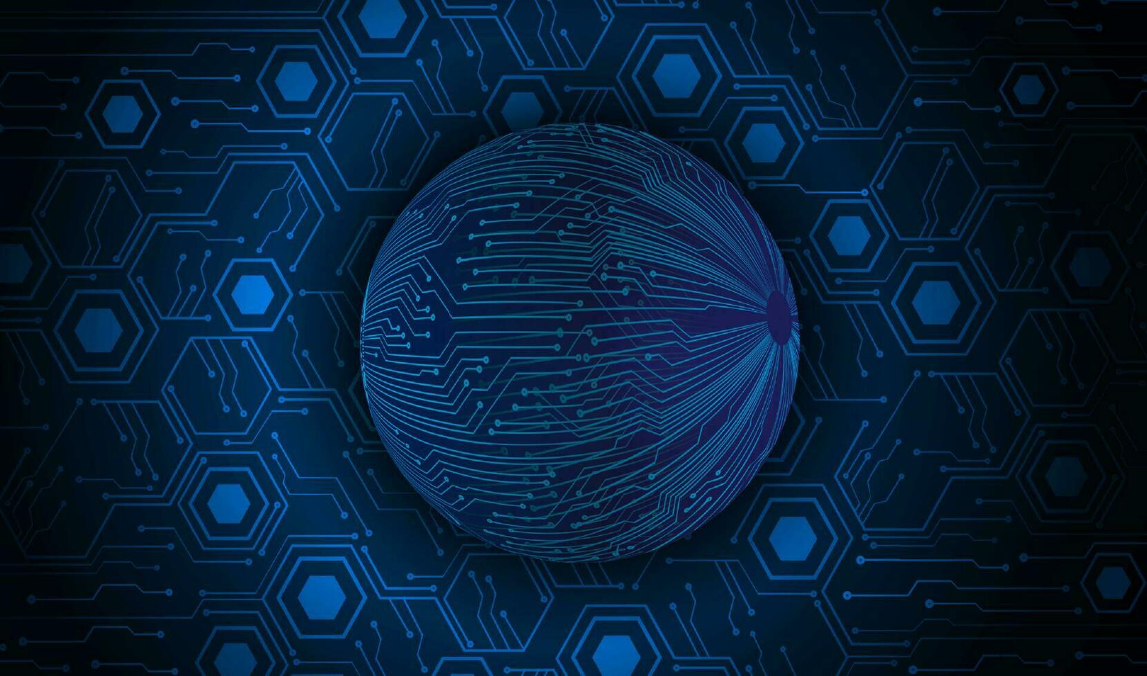 Modern Holographic Globe on Technology Background vector