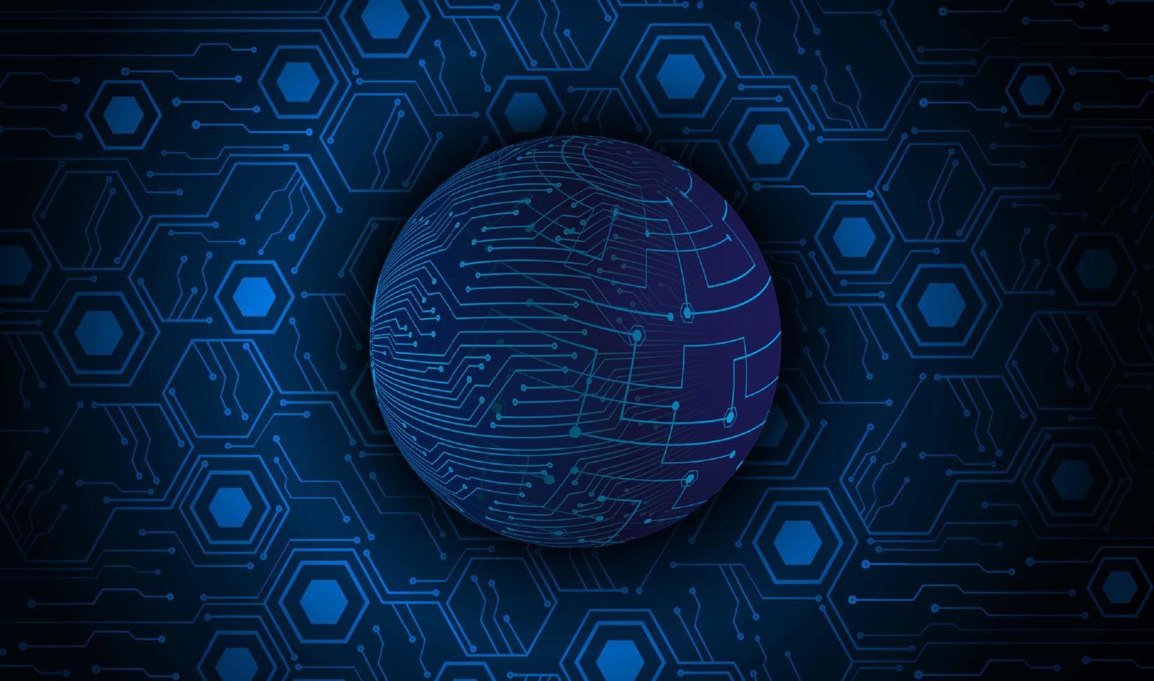 Modern Holographic Globe on Technology Background vector