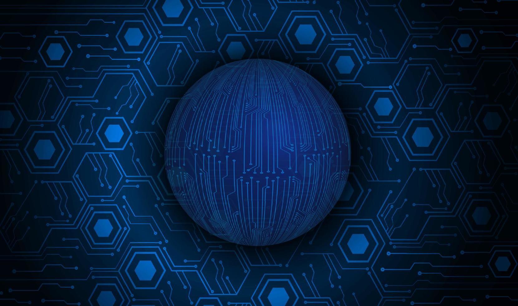 Modern Holographic Globe on Technology Background vector