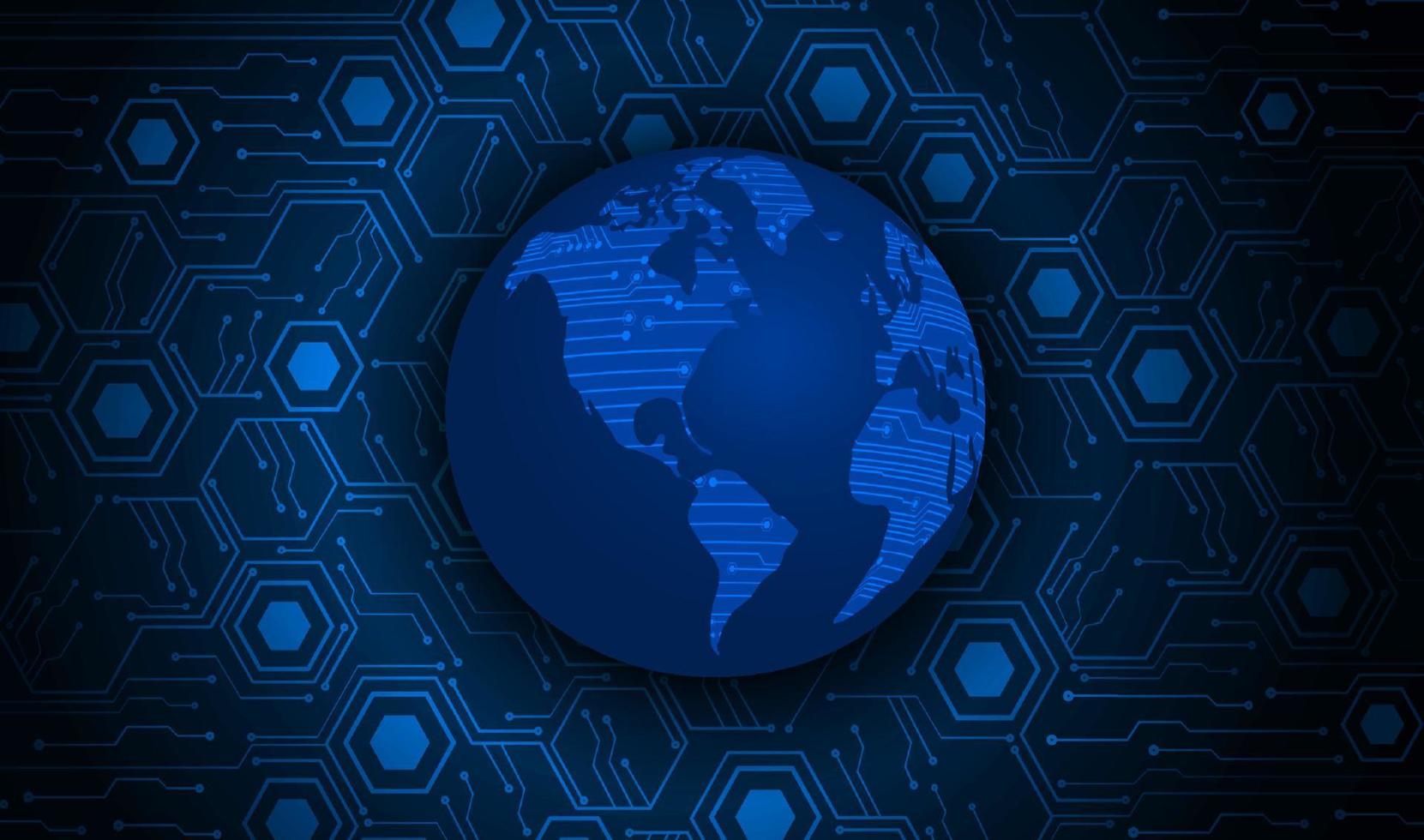 Modern Holographic Globe on Technology Background vector