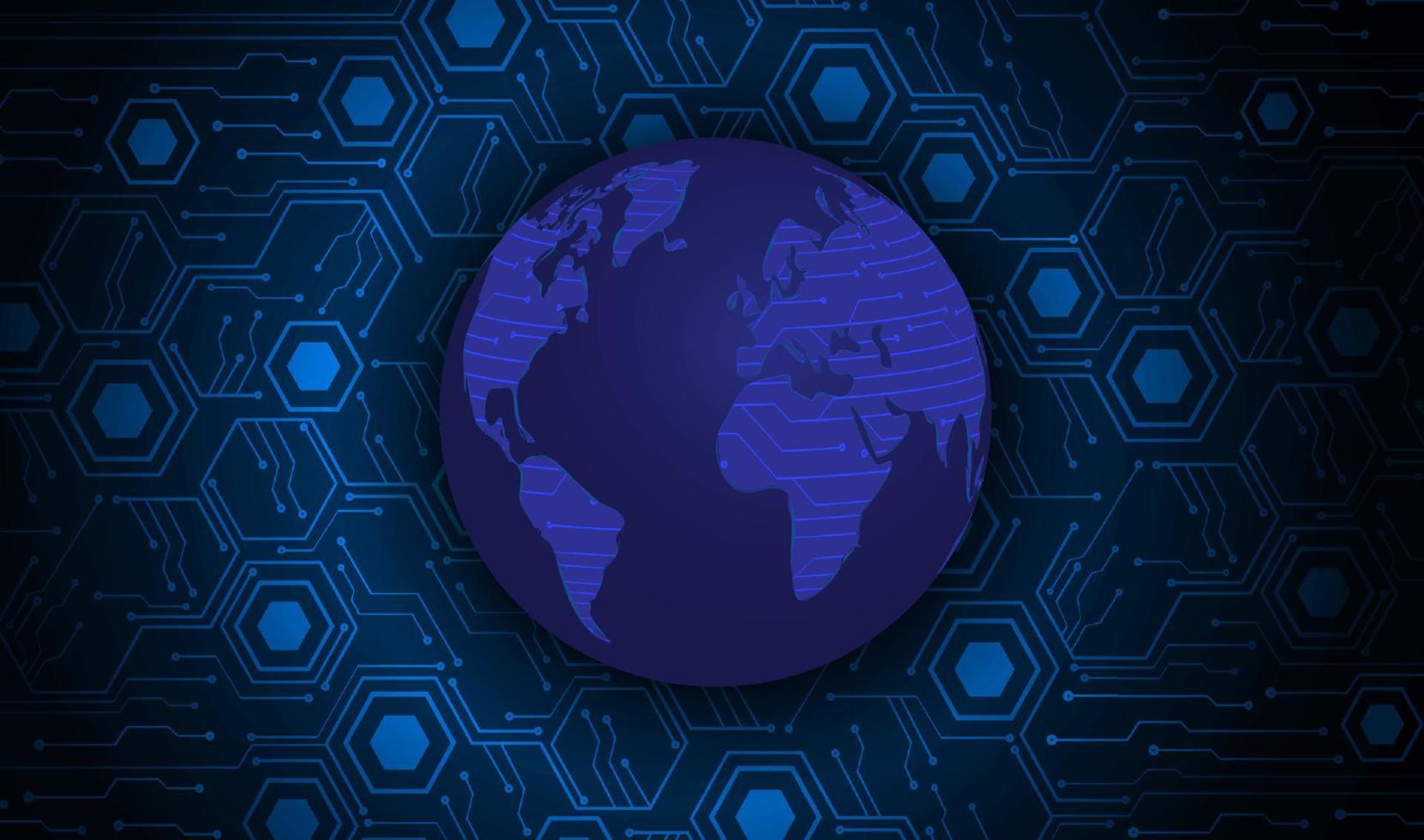 Modern Holographic Globe on Technology Background vector