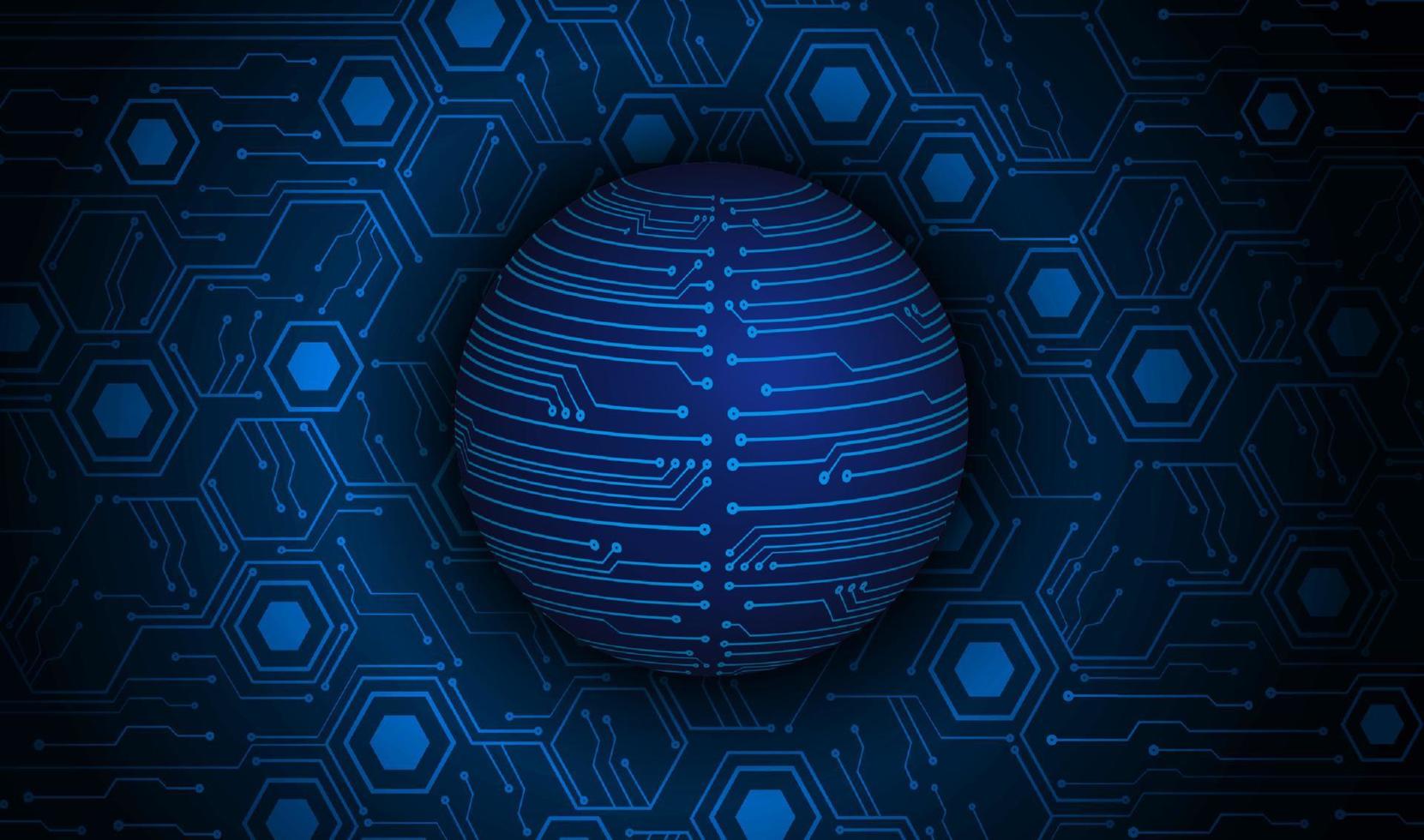 Modern Holographic Globe on Technology Background vector