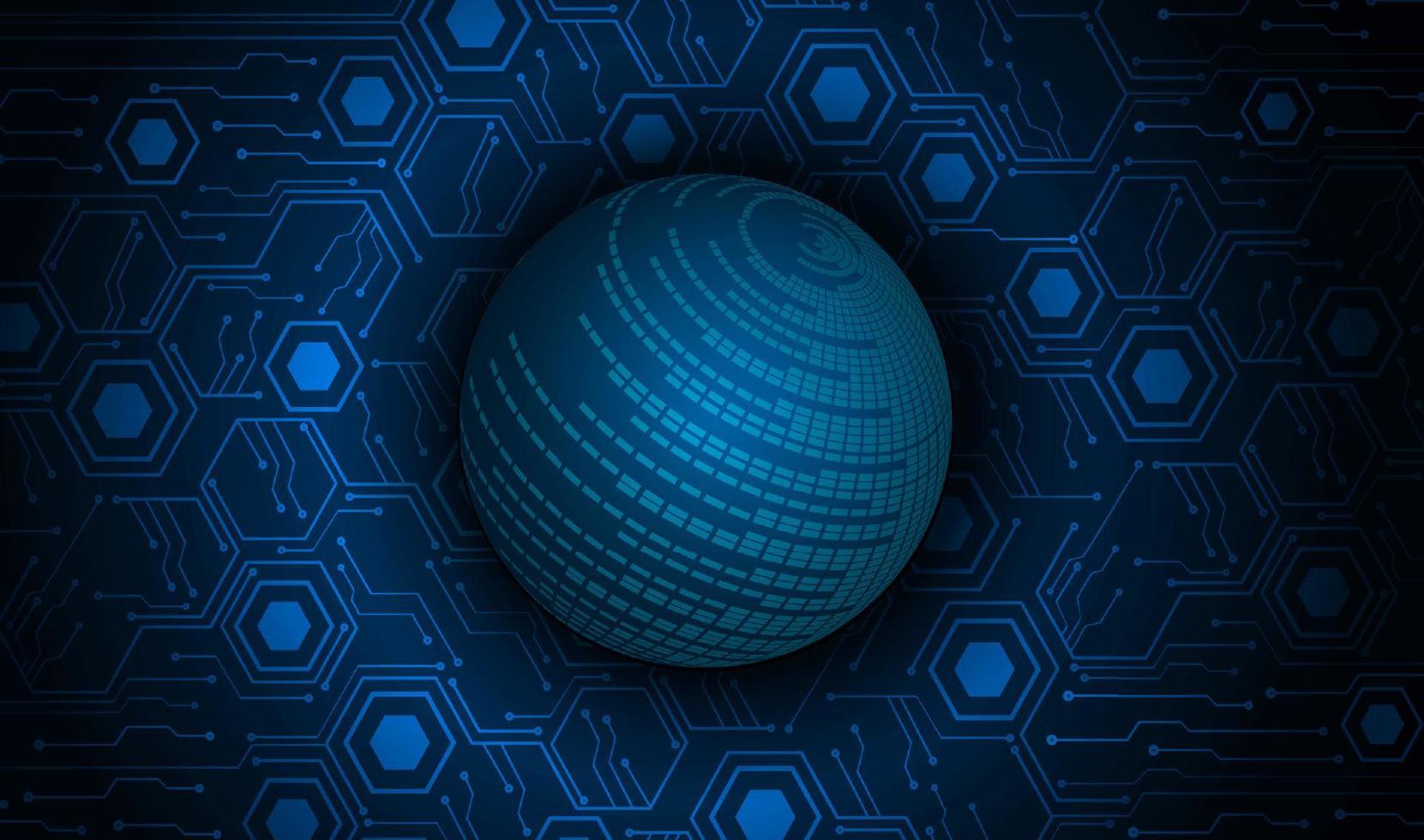 Modern Holographic Globe on Technology Background vector