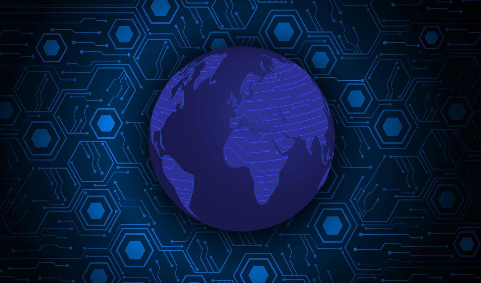 Modern Holographic Globe on Technology Background vector