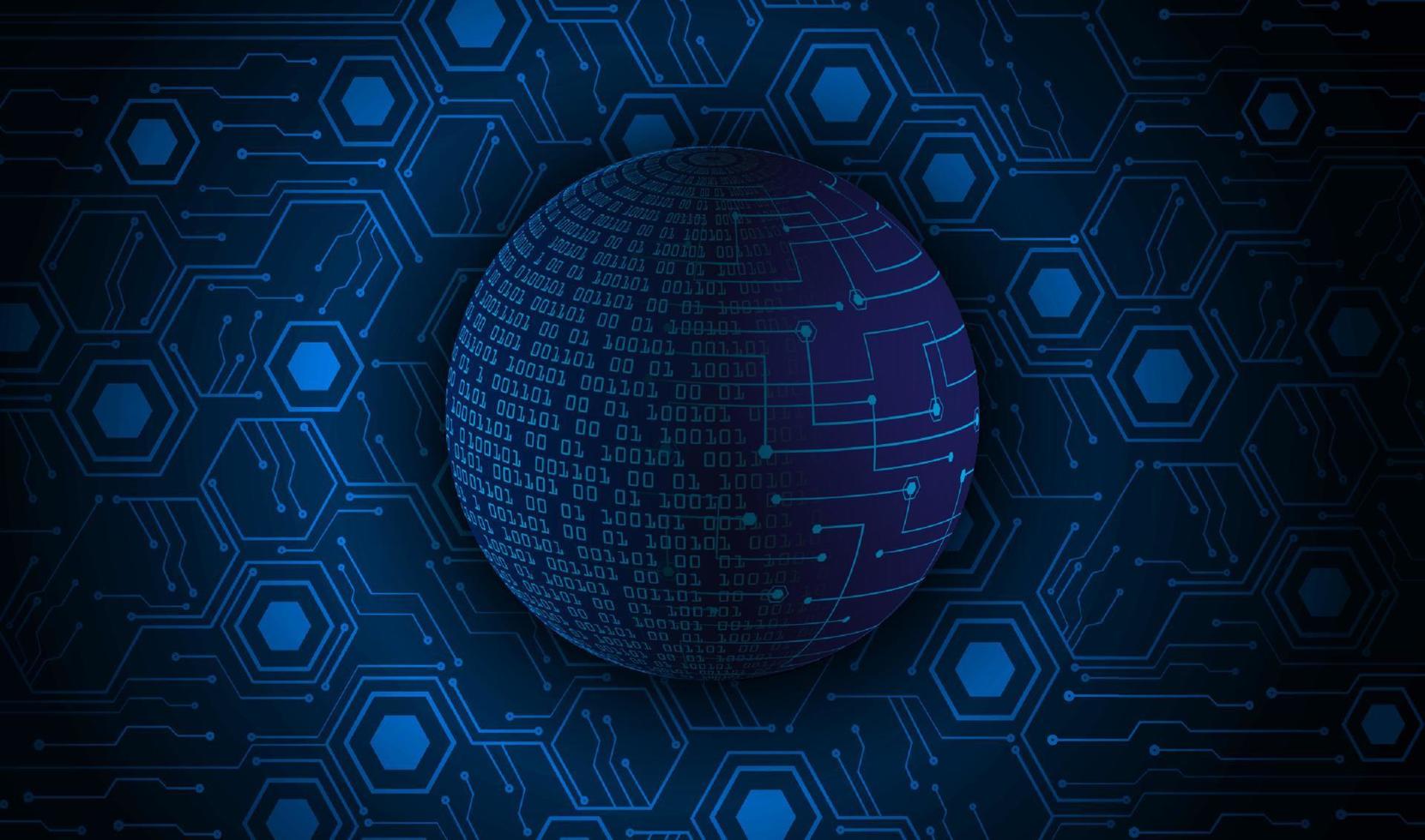 Modern Holographic Globe on Technology Background vector