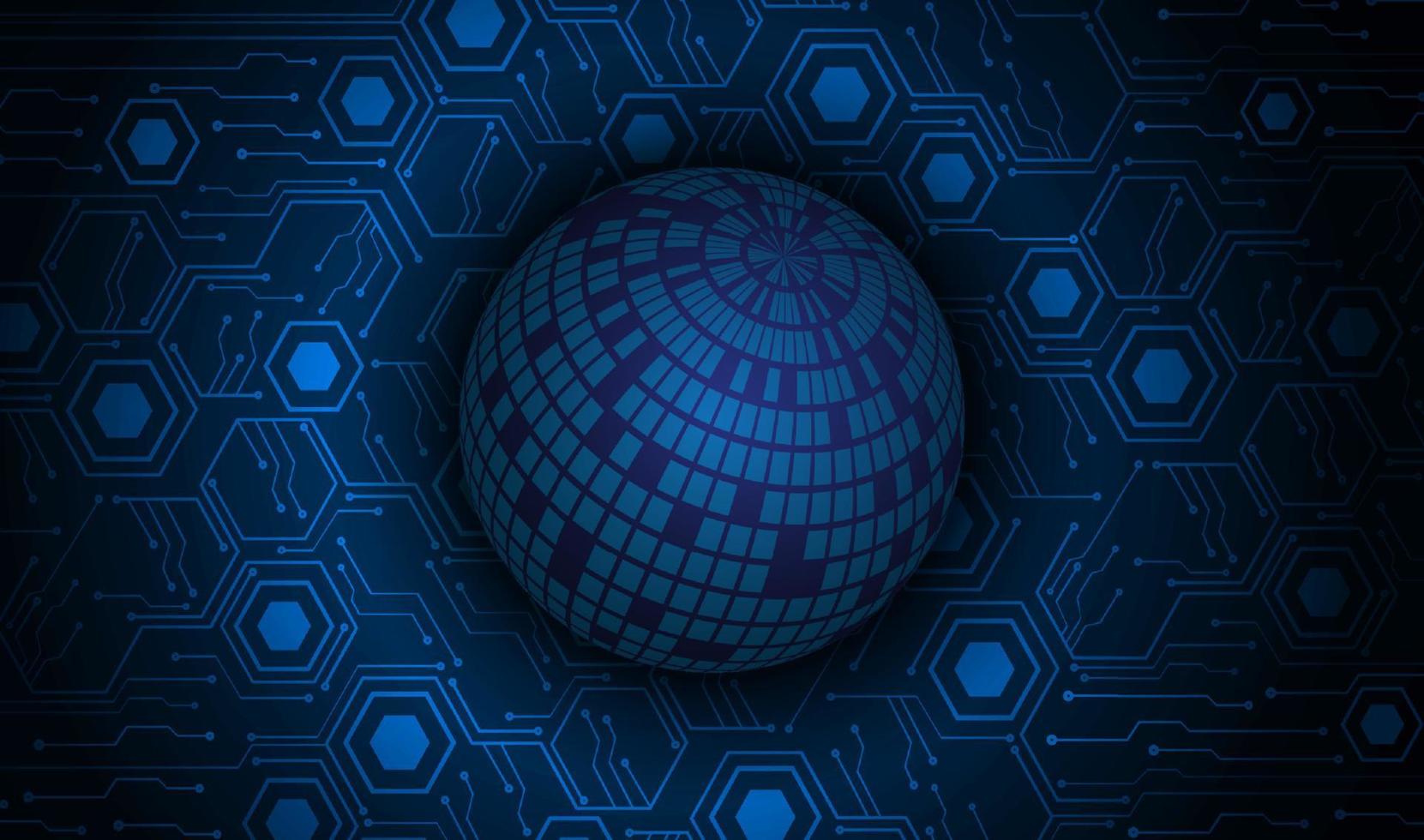 Modern Holographic Globe on Technology Background vector