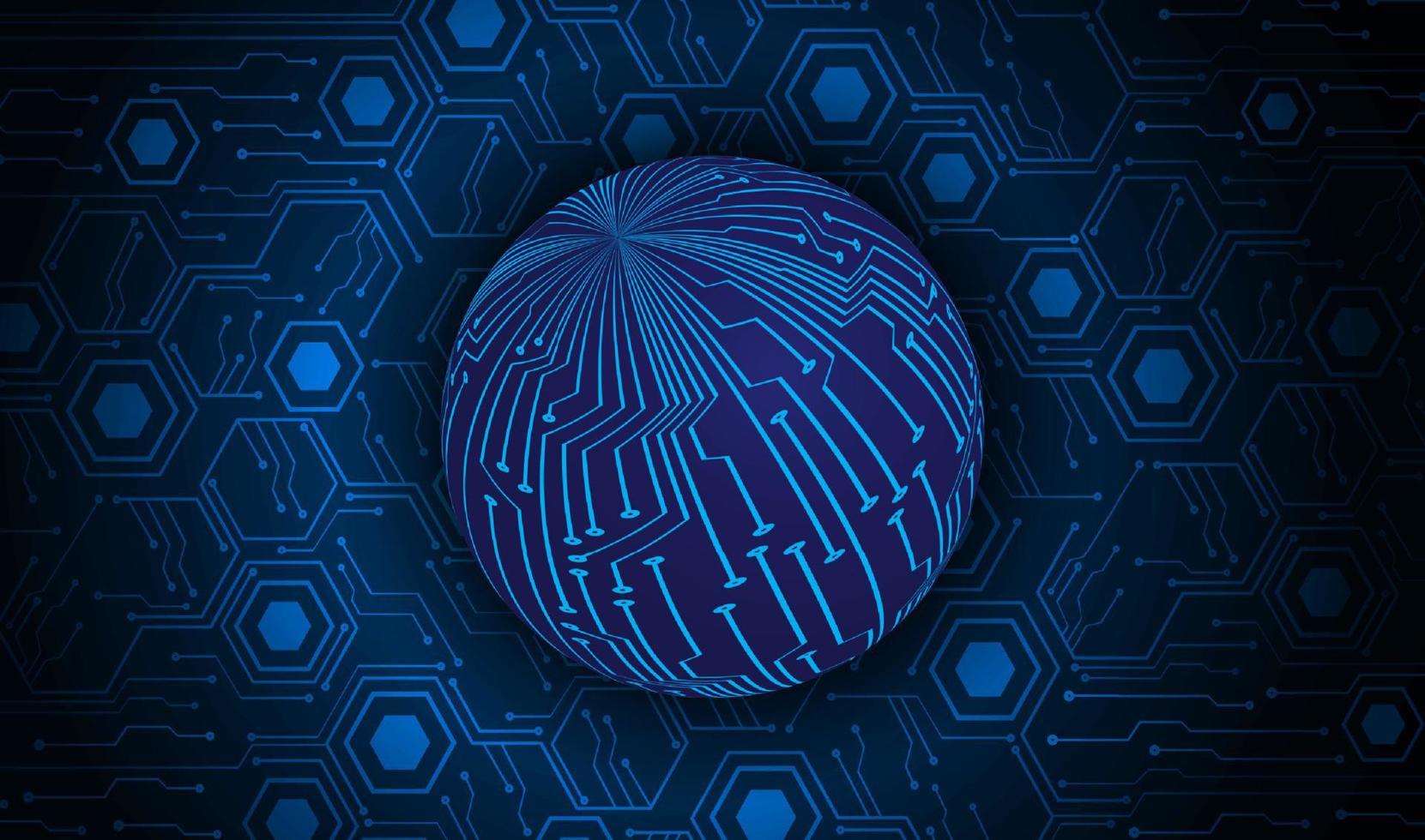 Modern Holographic Globe on Technology Background vector