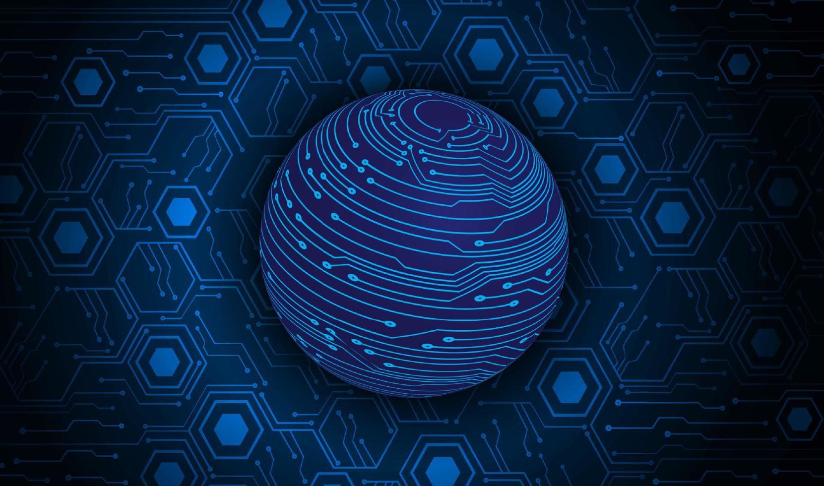 Modern Holographic Globe on Technology Background vector