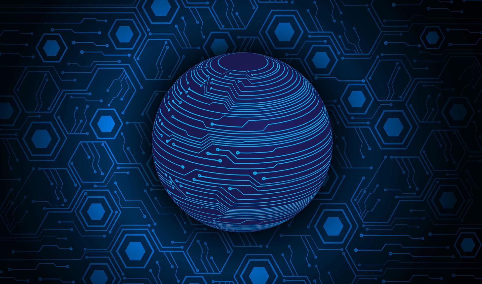 Modern Holographic Globe on Technology Background vector