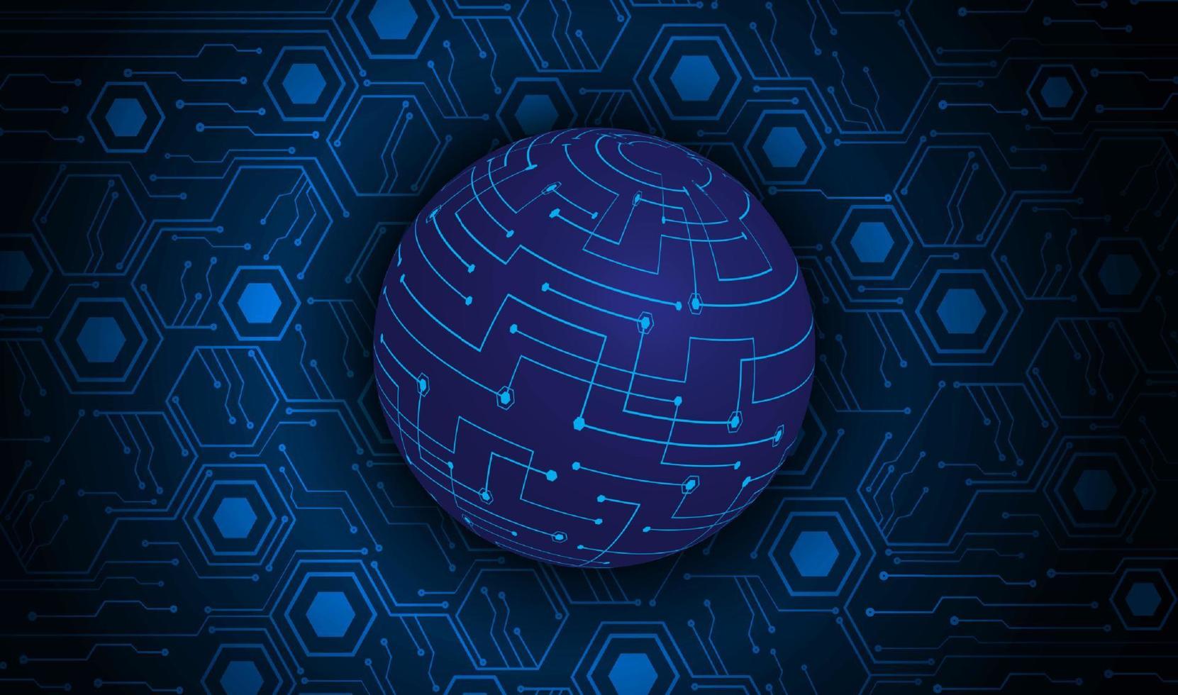 Modern Holographic Globe on Technology Background vector