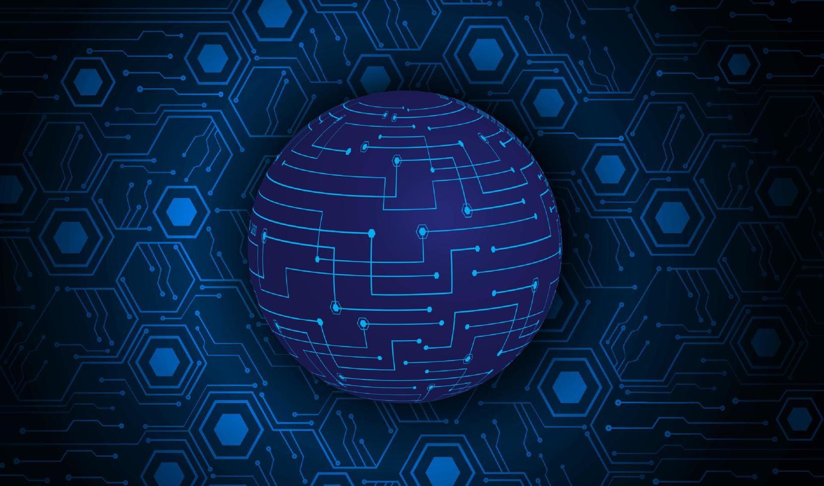 Modern Holographic Globe on Technology Background vector