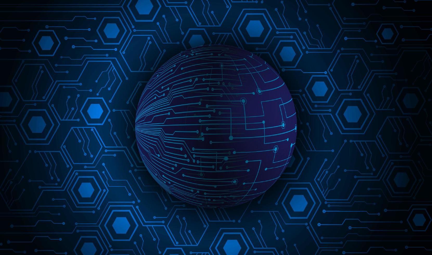 Modern Holographic Globe on Technology Background vector