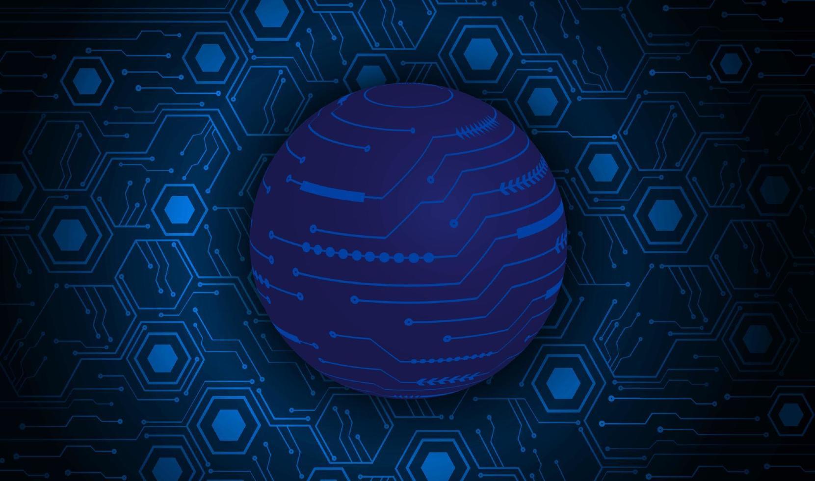 Modern Holographic Globe on Technology Background vector