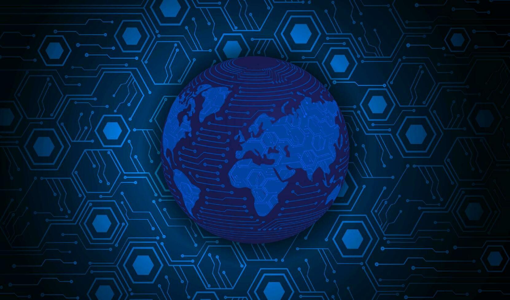 Modern Holographic Globe on Technology Background vector