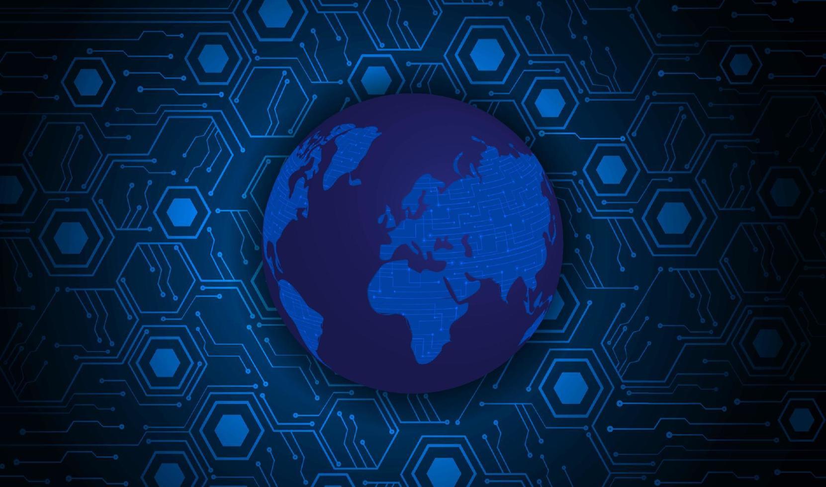 Modern Holographic Globe on Technology Background vector