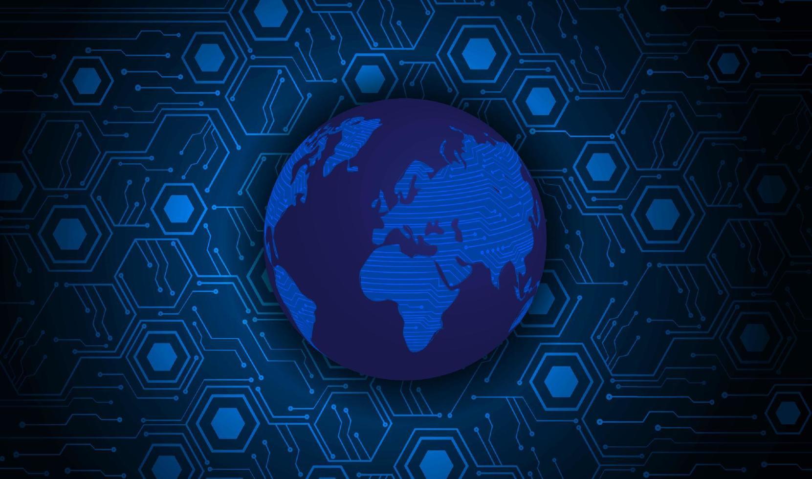 Modern Holographic Globe on Technology Background vector