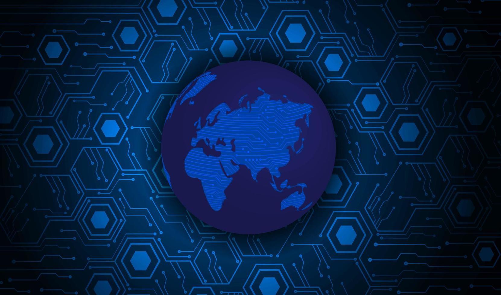 Modern Holographic Globe on Technology Background vector