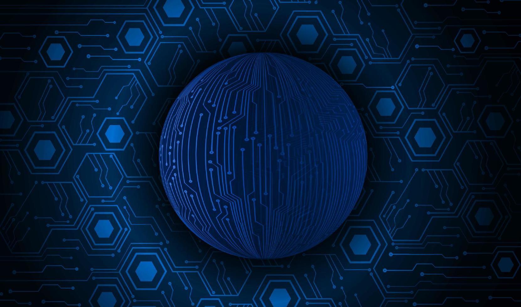 Modern Holographic Globe on Technology Background vector