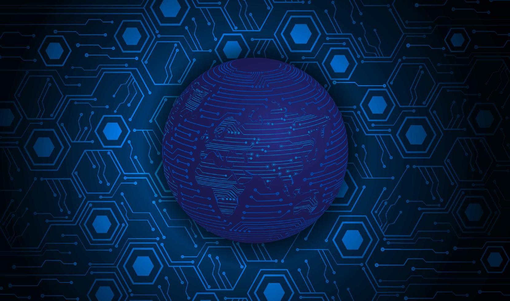 Modern Holographic Globe on Technology Background vector