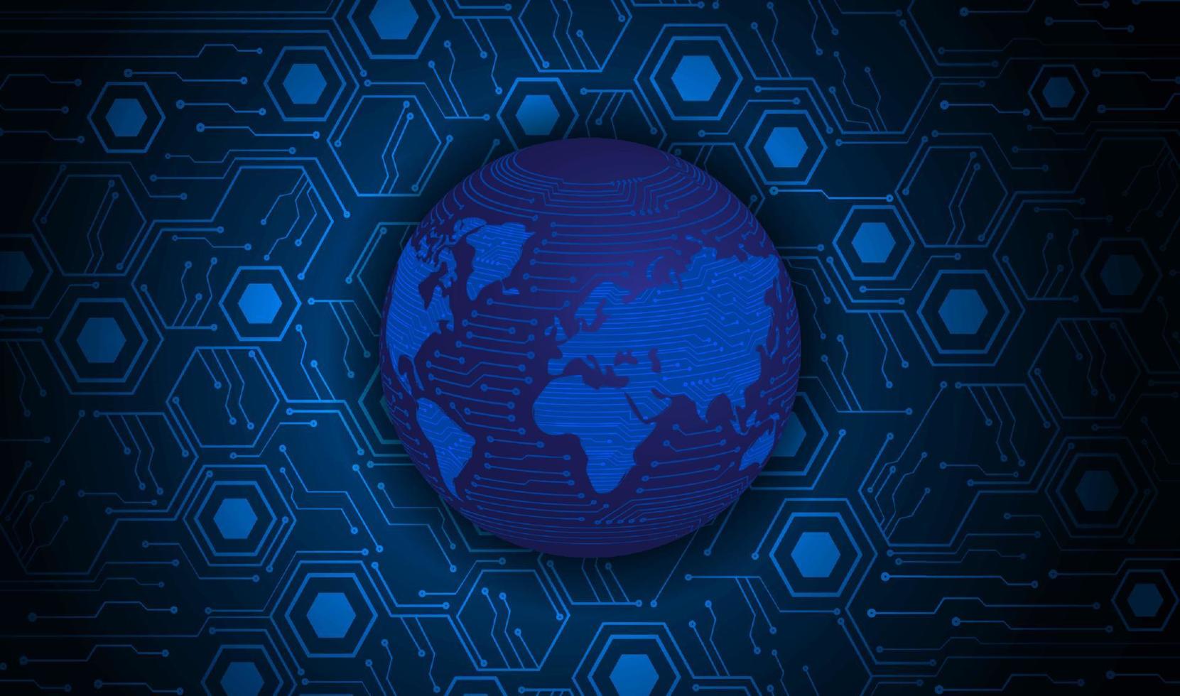 Modern Holographic Globe on Technology Background vector