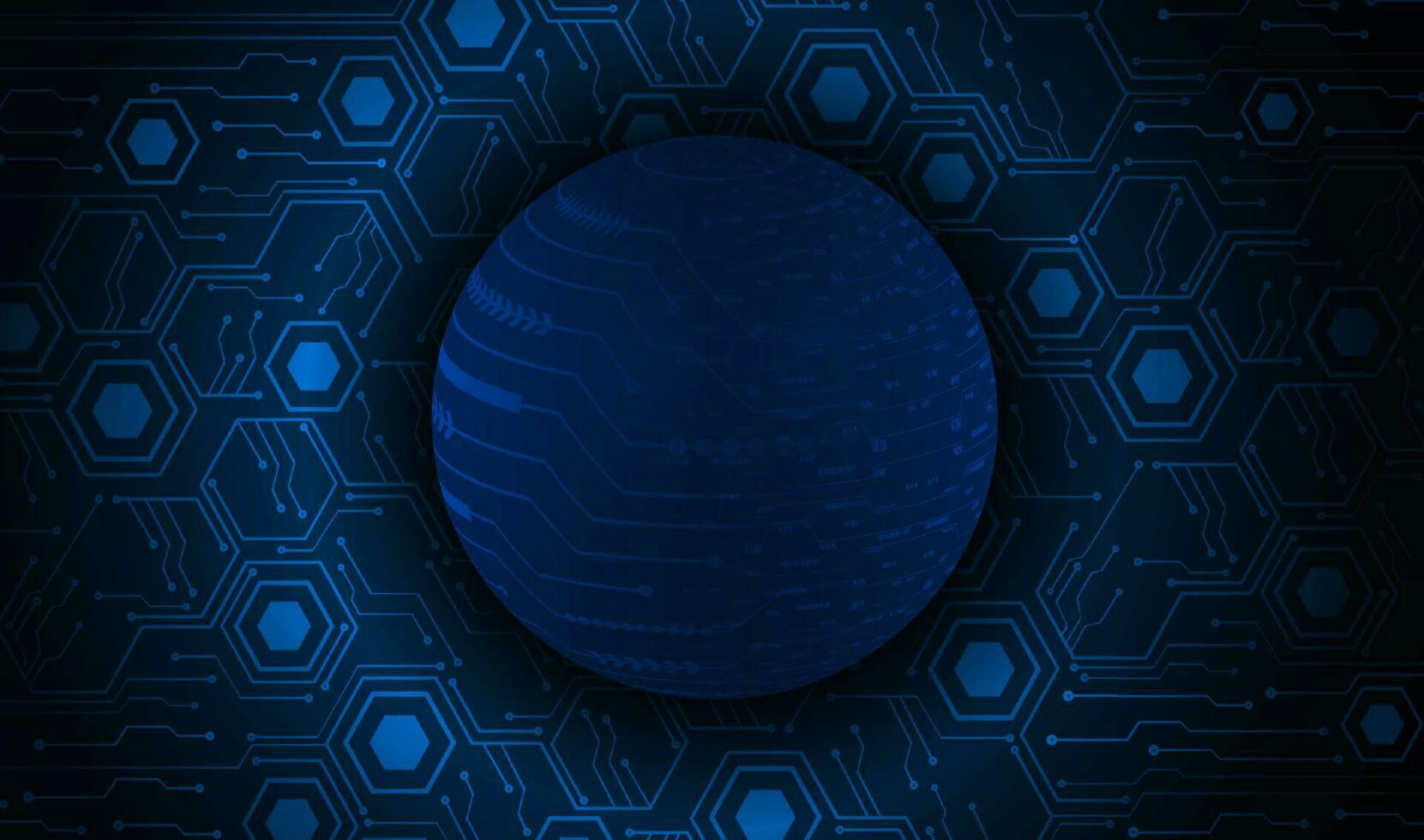 Modern Holographic Globe on Technology Background vector