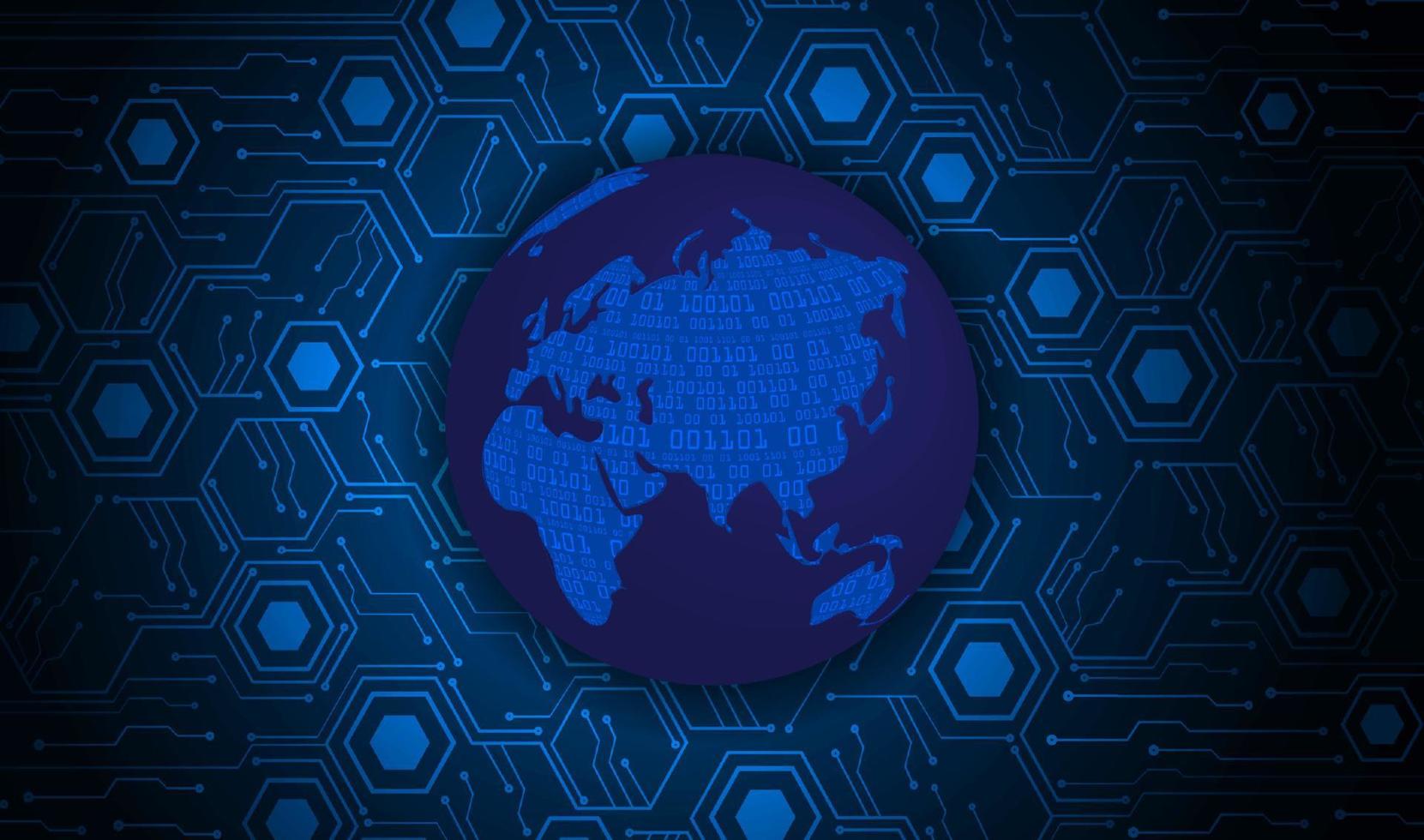 Modern Holographic Globe on Technology Background vector