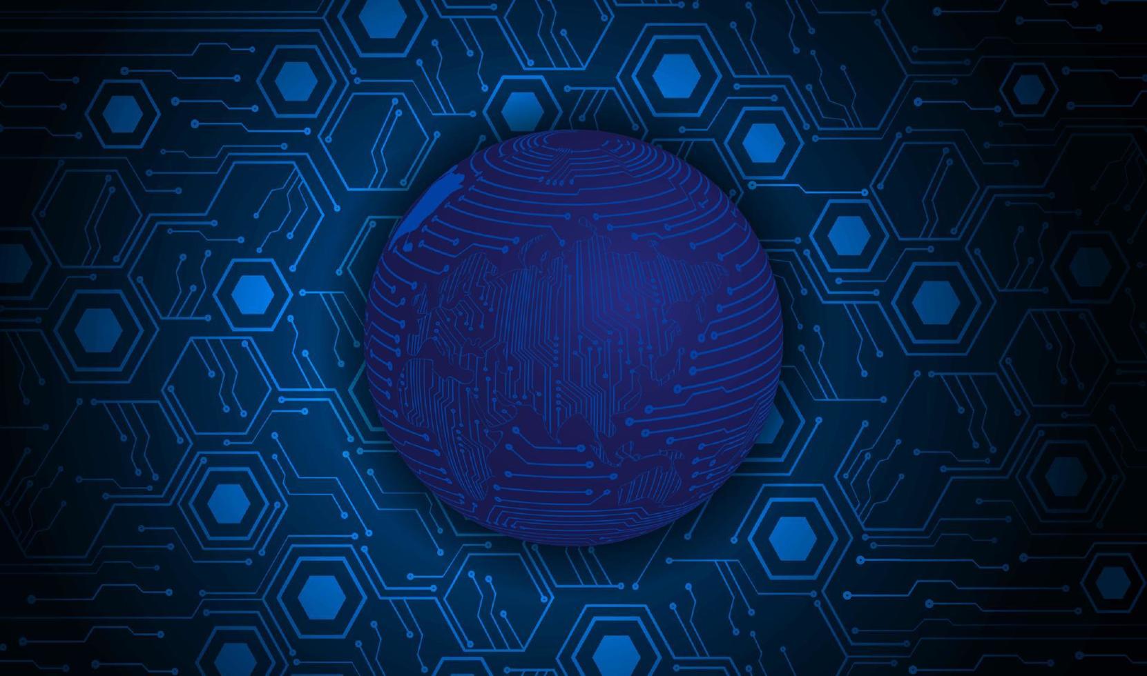 Modern Holographic Globe on Technology Background vector