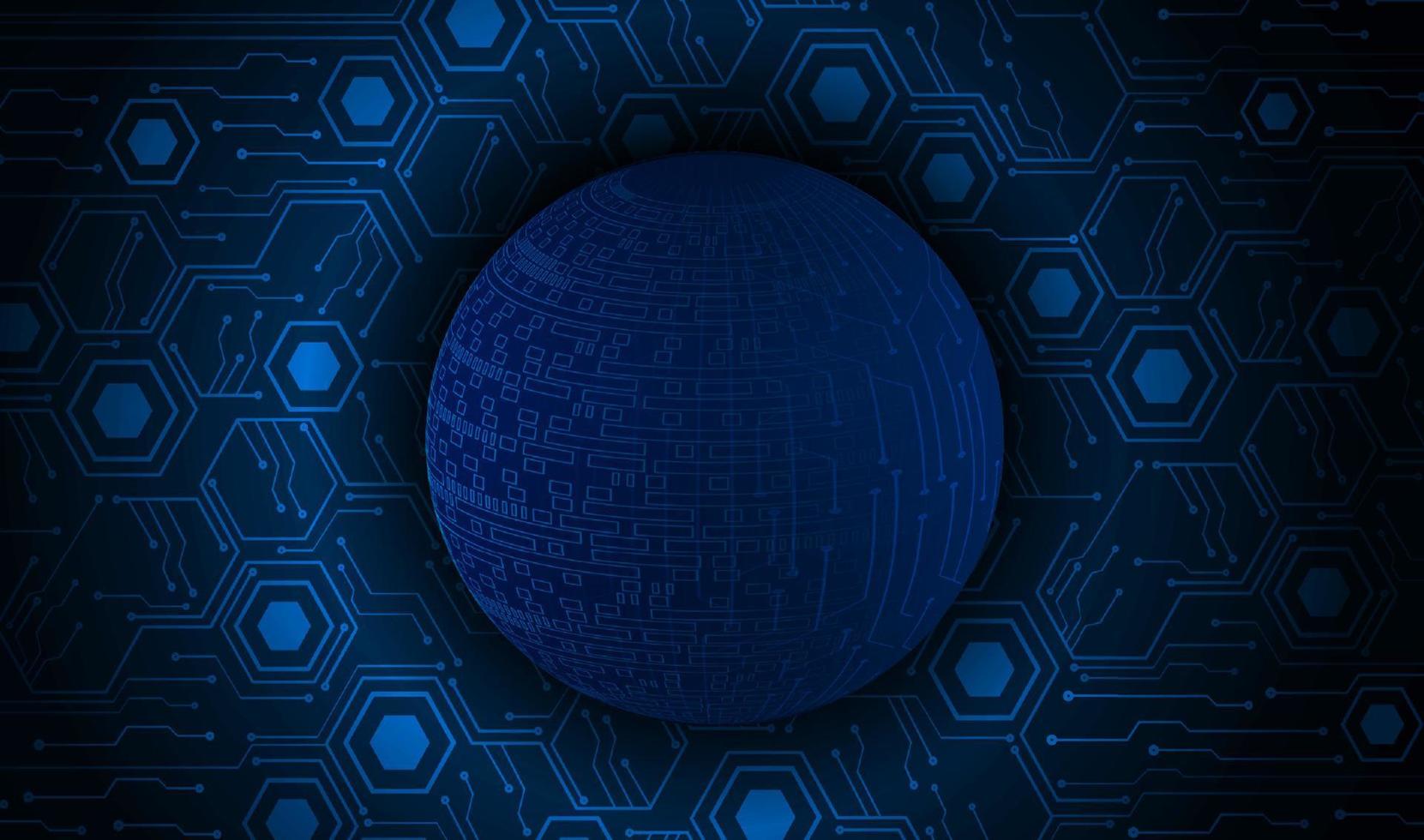 Modern Holographic Globe on Technology Background vector