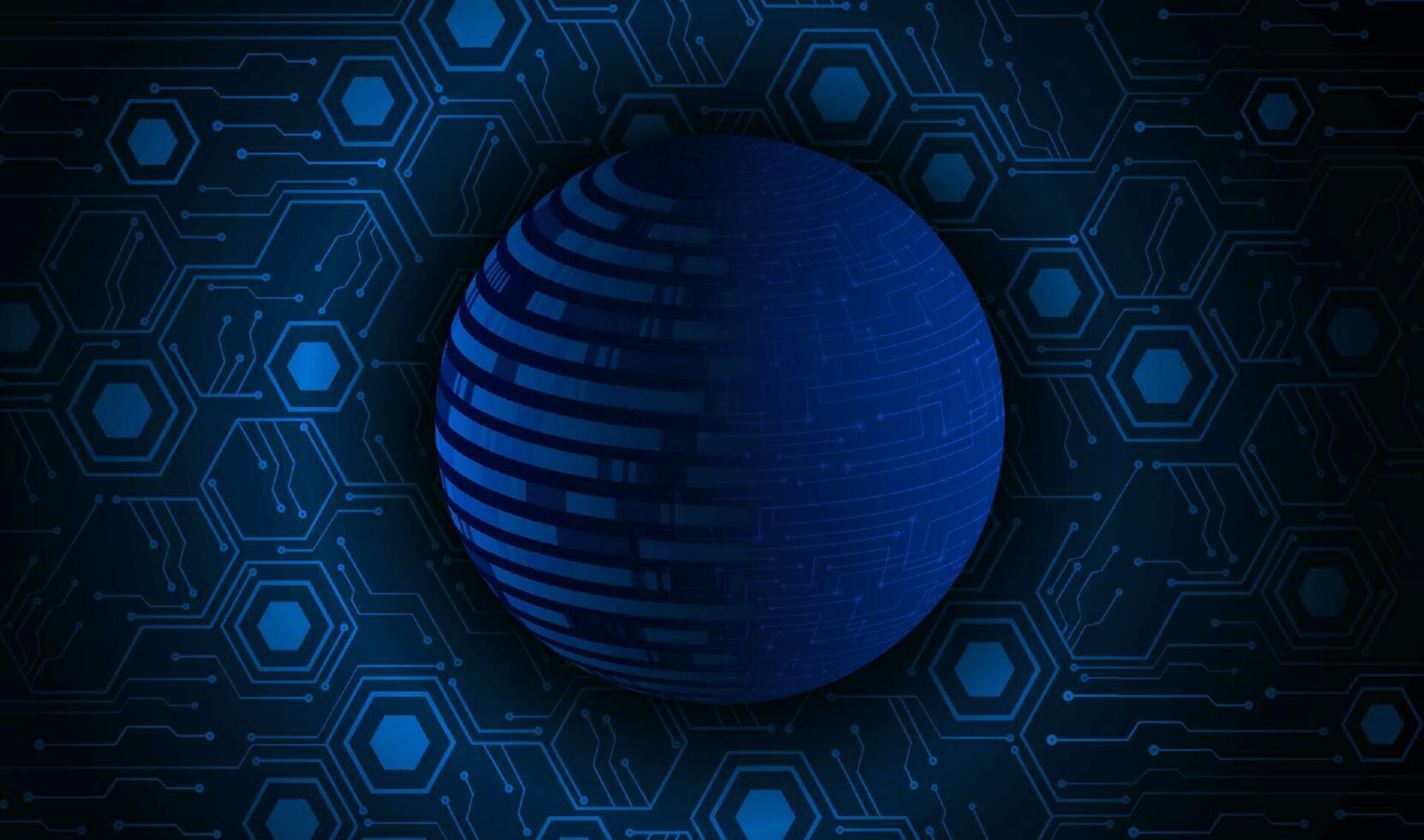 Modern Holographic Globe on Technology Background vector