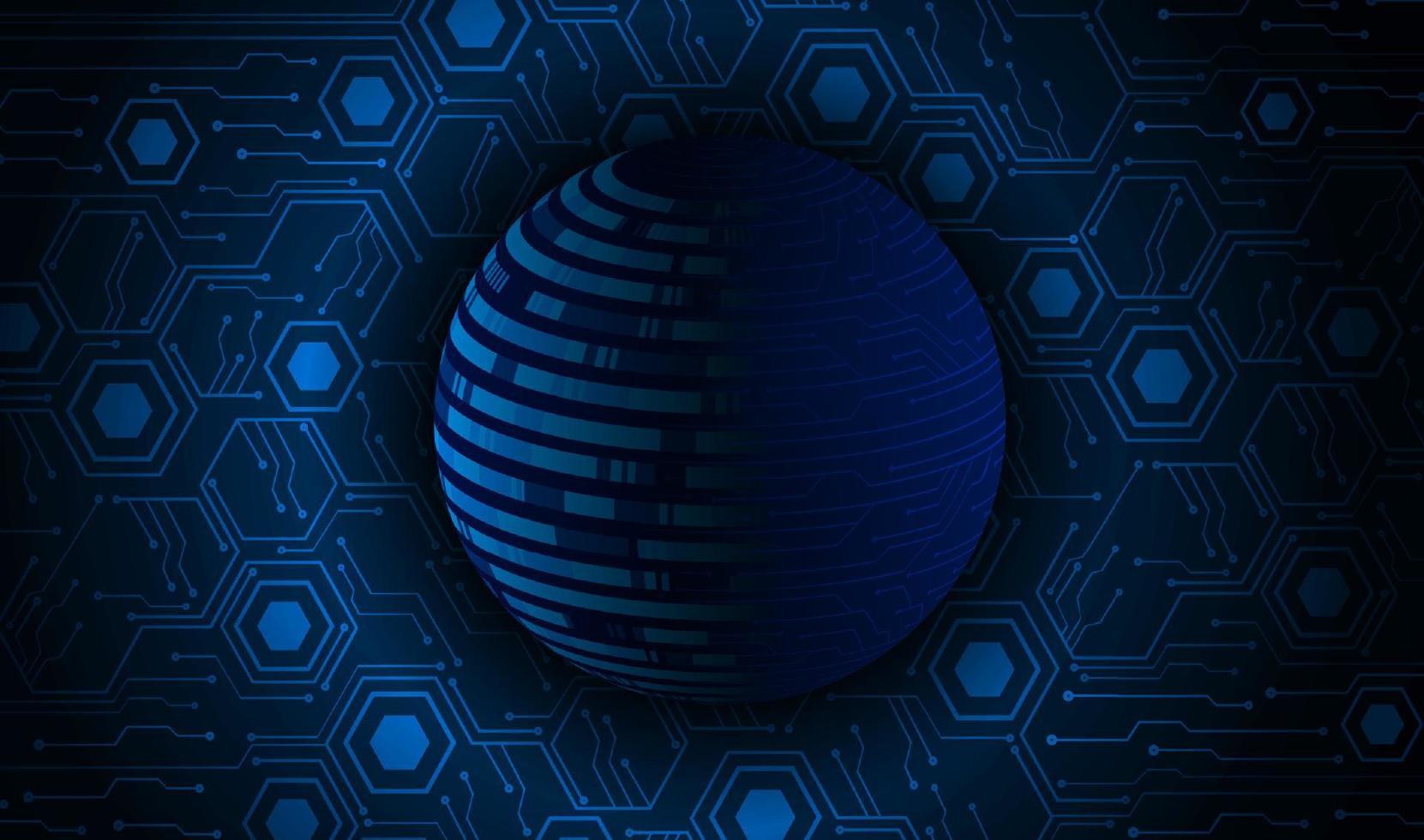 Modern Holographic Globe on Technology Background vector