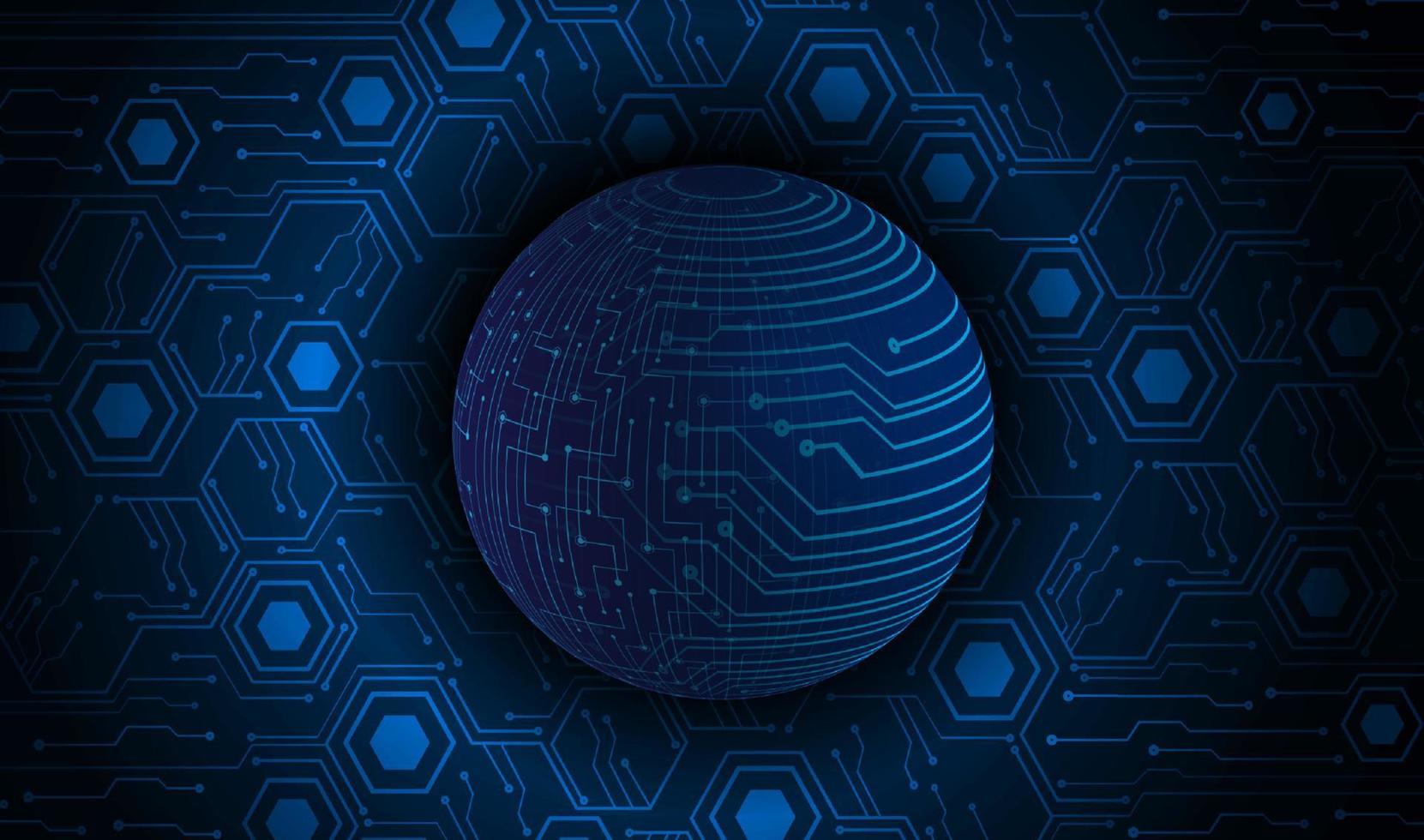 Modern Holographic Globe on Technology Background vector