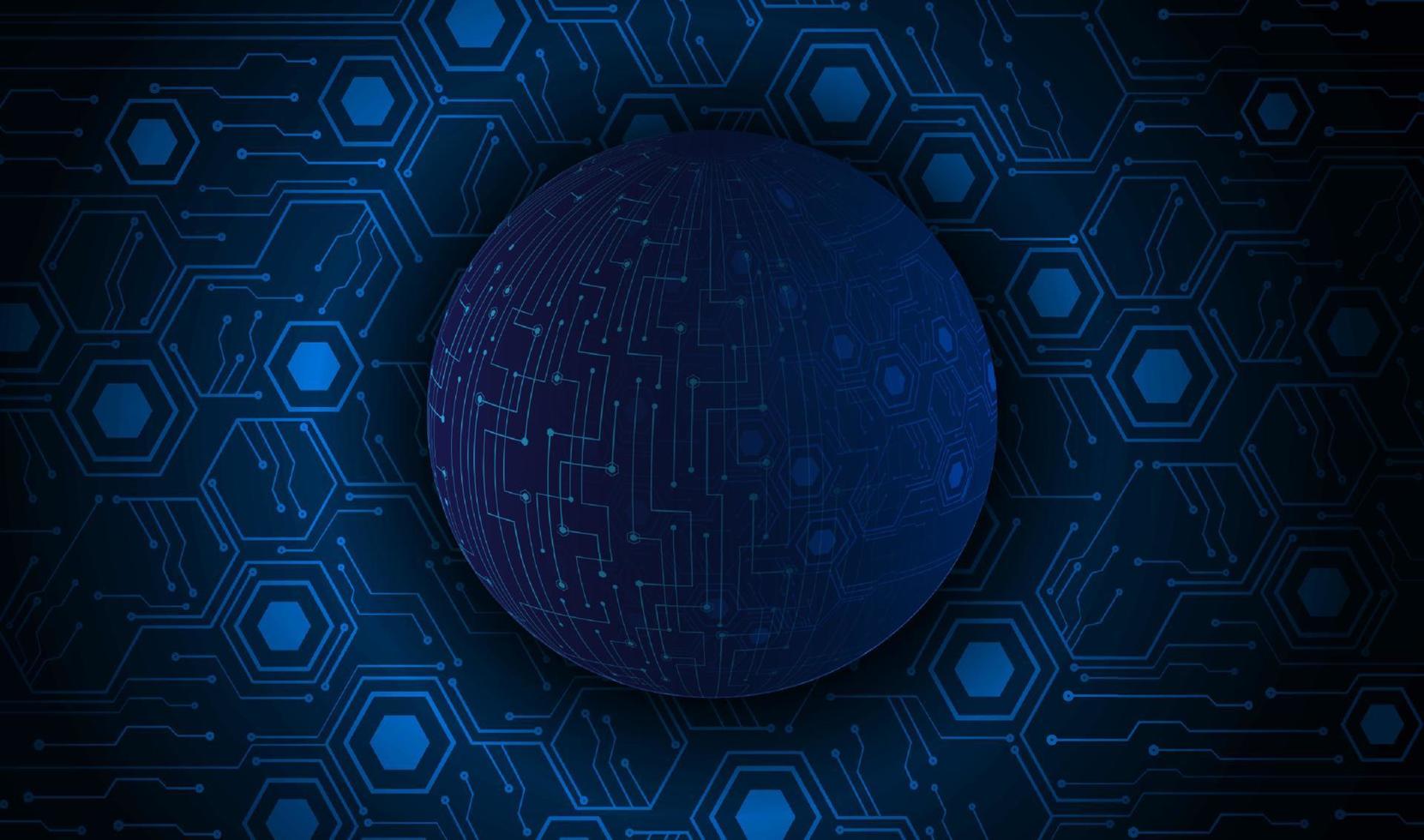 Modern Holographic Globe on Technology Background vector