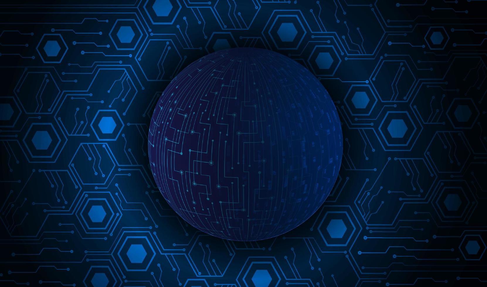 Modern Holographic Globe on Technology Background vector
