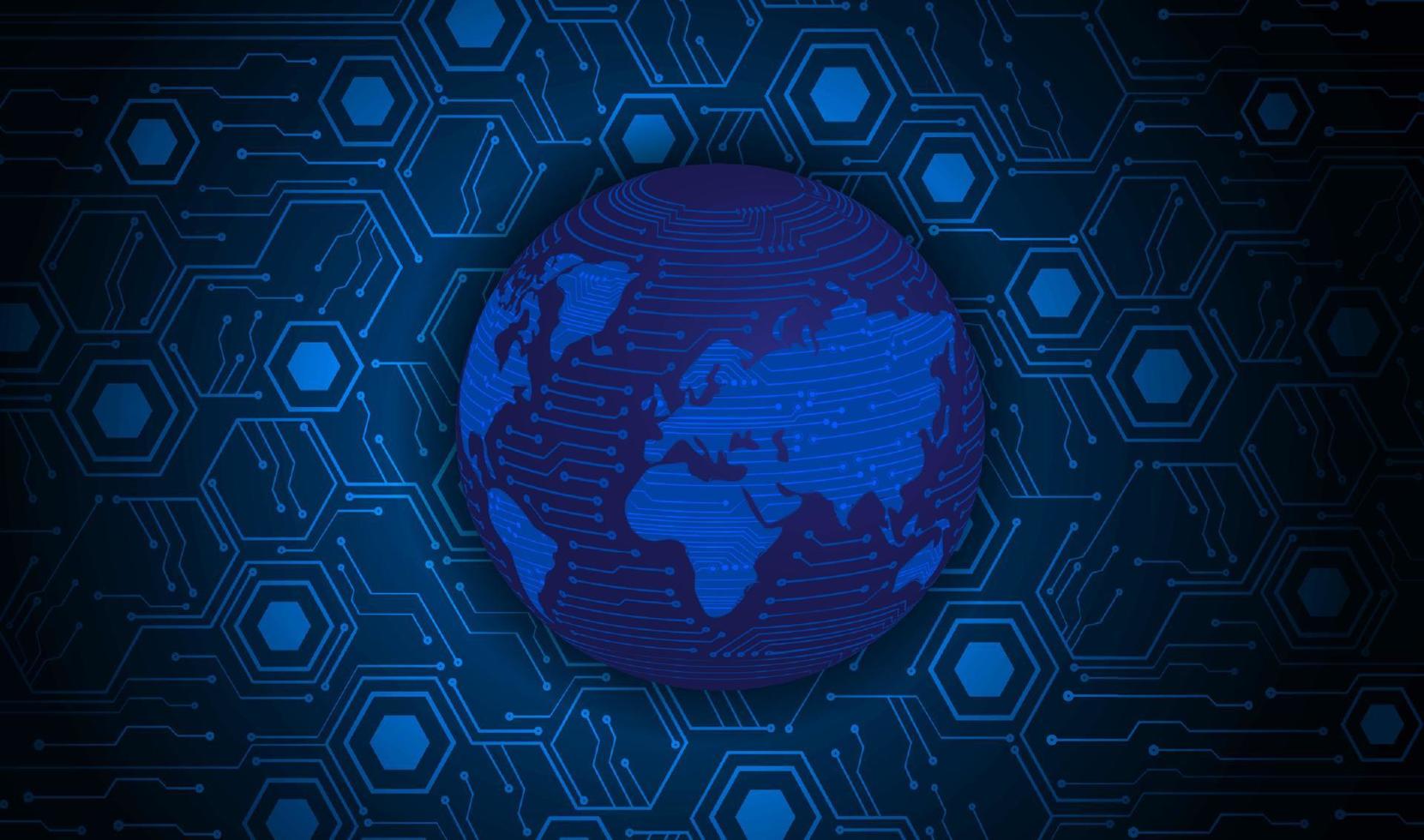 Modern Holographic Globe on Technology Background vector