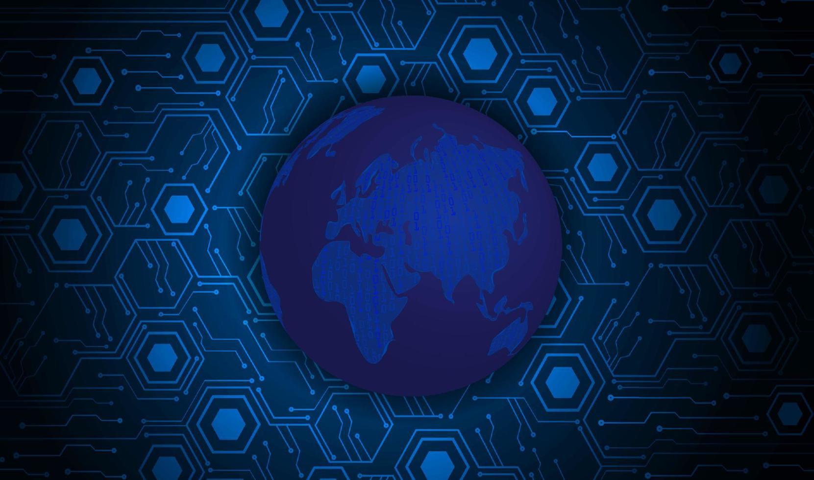 Modern Holographic Globe on Technology Background vector