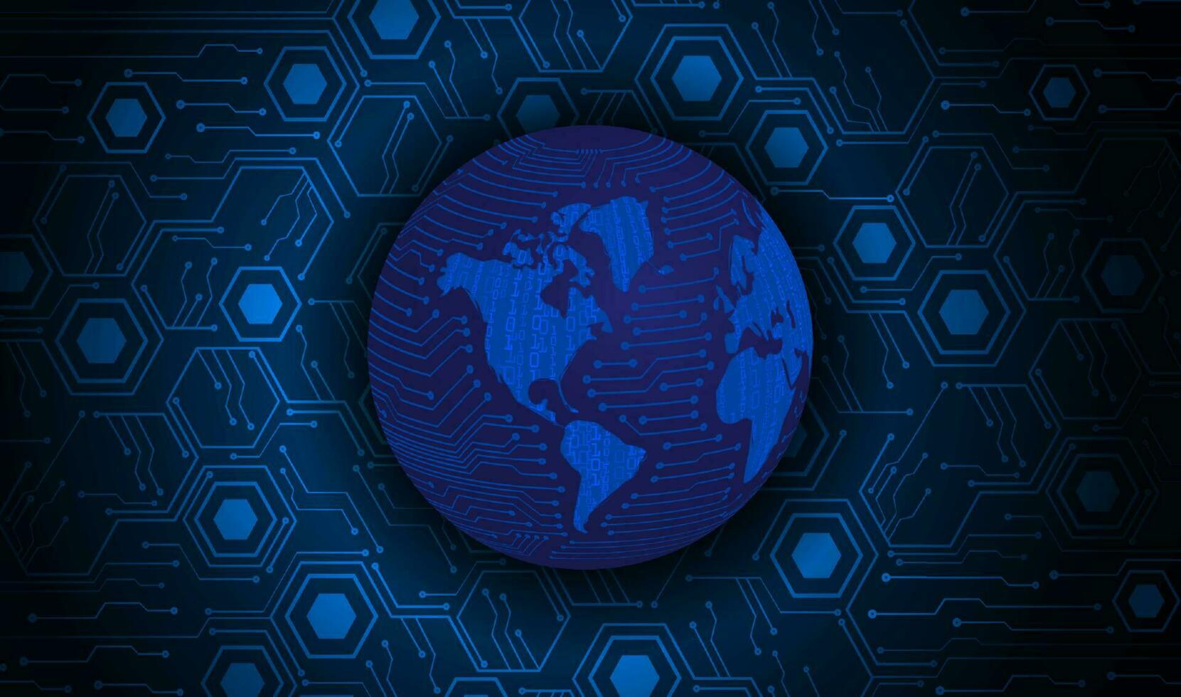 Modern Holographic Globe on Technology Background vector