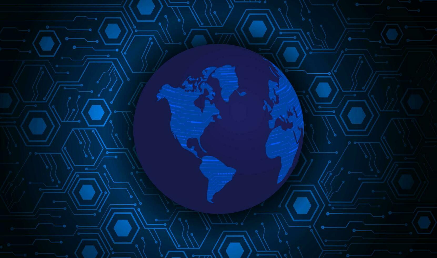 Modern Holographic Globe on Technology Background vector