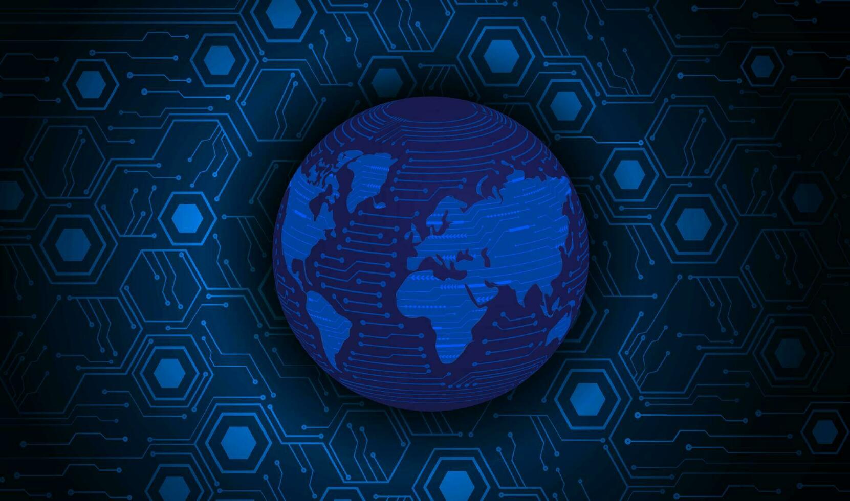 Modern Holographic Globe on Technology Background vector