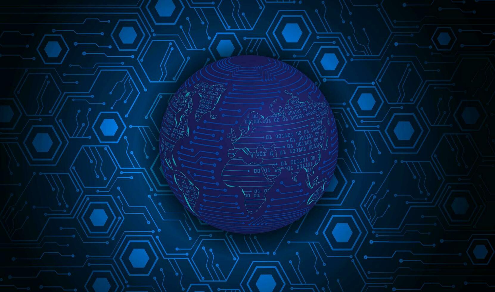 Modern Holographic Globe on Technology Background vector